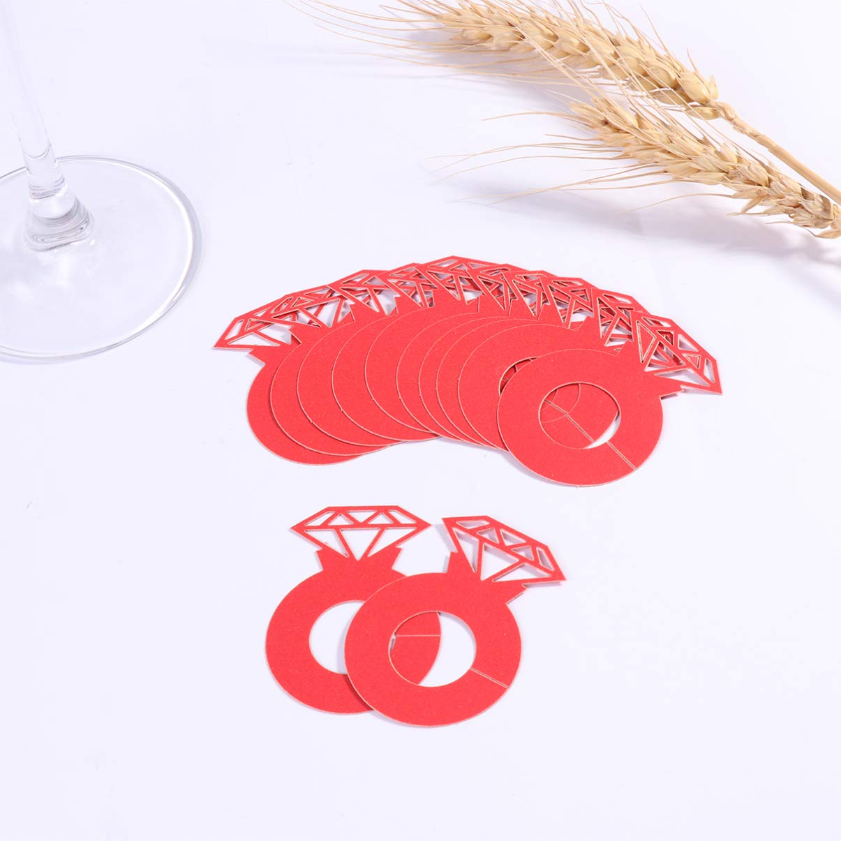 Amosfun 24pcs Glass Drink Markers - Wine Glass Charms, Wedding Cup Identifiers, Party Decorations for Festive Celebrations, Bridal Showers & Holiday Gatherings