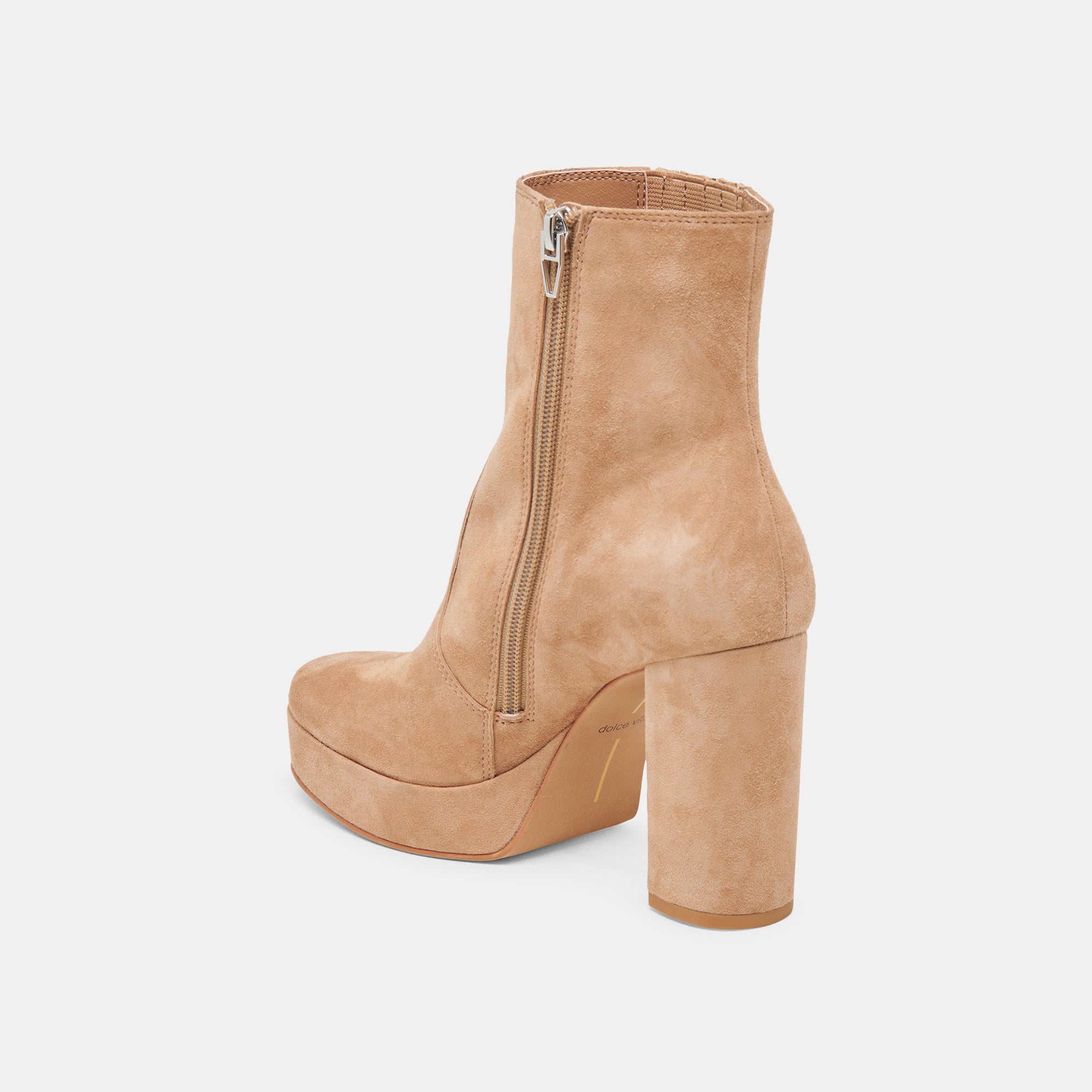 CINNY Women's Camel Suede Boots - Comfortable Mid-Calf Winter Boots for Casual Wear & Outdoor Activities