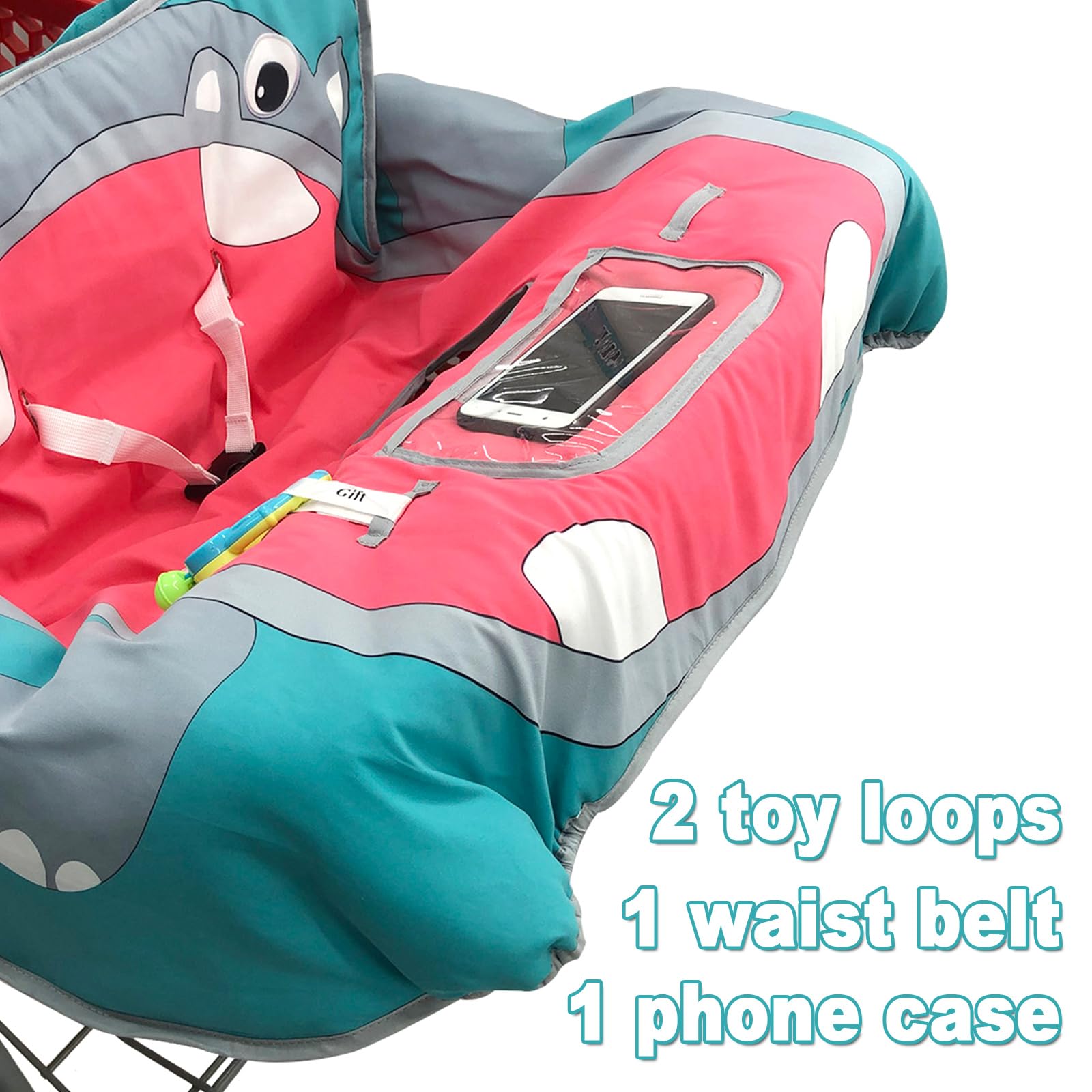 Waterproof 2-in-1 Baby Cart & High Chair Cover - Soft Pillow (Hippo) for Shopping & Dining