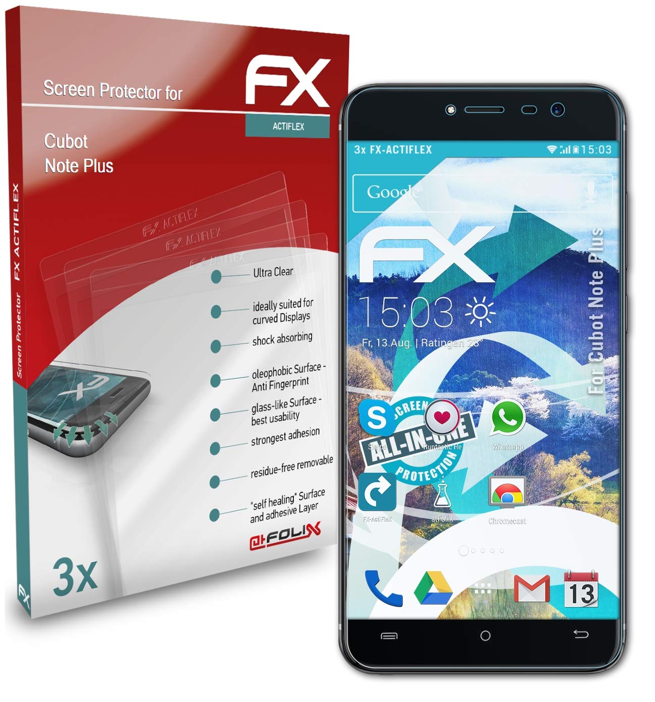 Cubot Note Plus Screen Protector - 3 Pack Ultra Clear Flexible FX Film for Scratch & Impact Protection - Perfect for Work, Travel & Outdoor Use