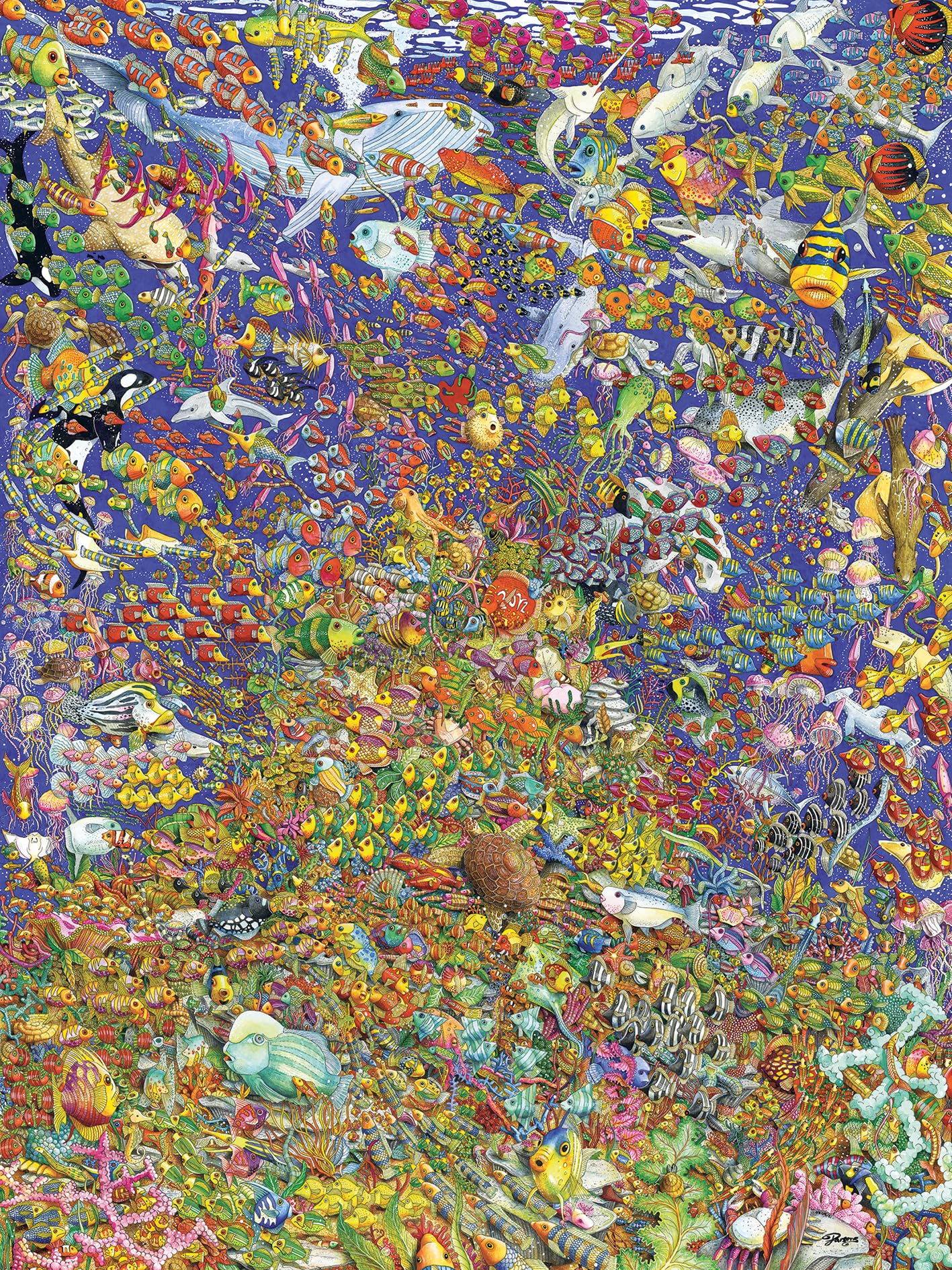 Ravensburger 12000436 - Rainbow Fish 1500 Piece Puzzle for Adults & Teens 14+ - Colorful Ocean Themed Jigsaw Puzzle for Family Game Night & Relaxation