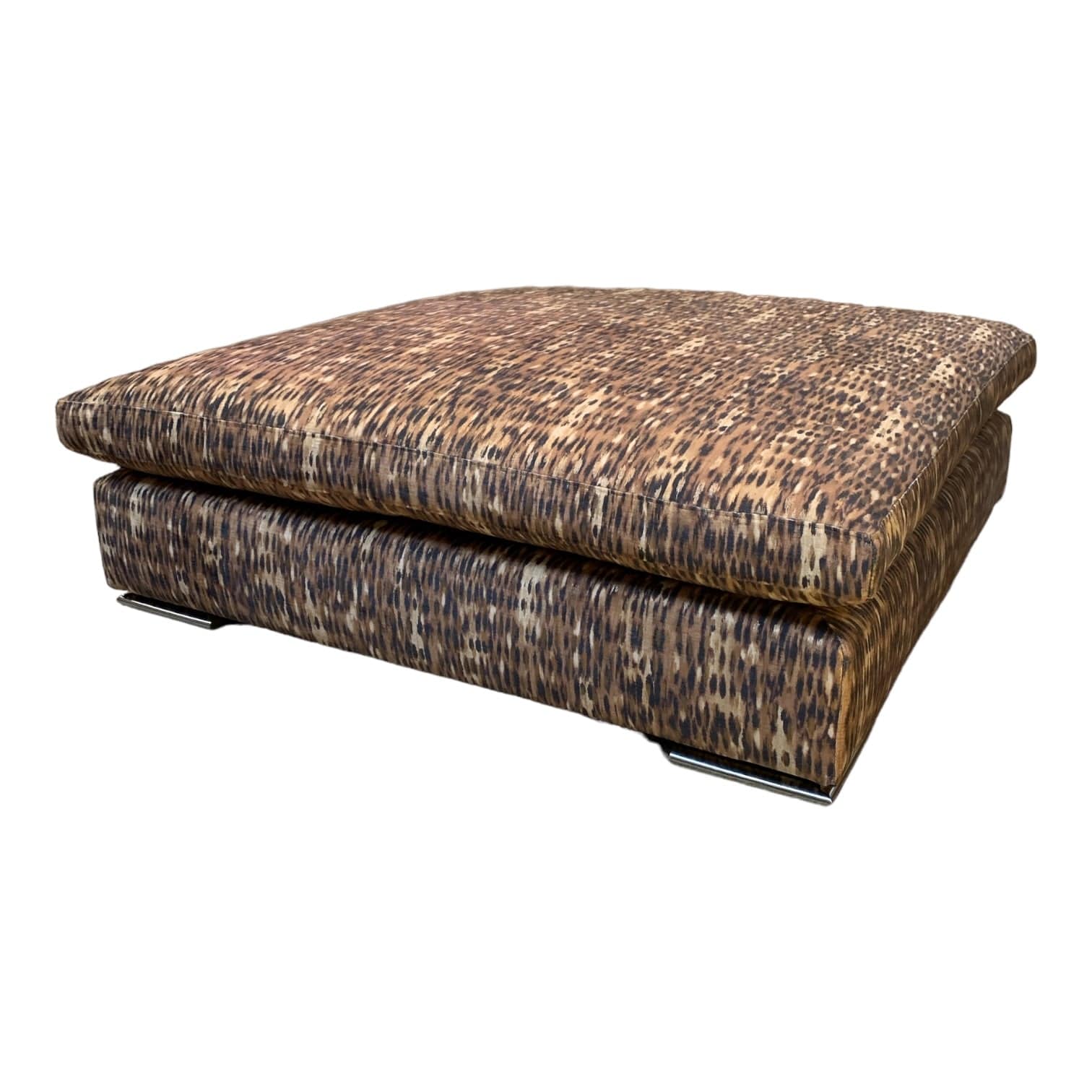 Tang Ginger Ottoman - Handmade Boho Pouf, Footstool & Floor Seating for Living Room, Bedroom, or Nursery - Natural Jute & Cotton Blend, Earthy Home Decor
