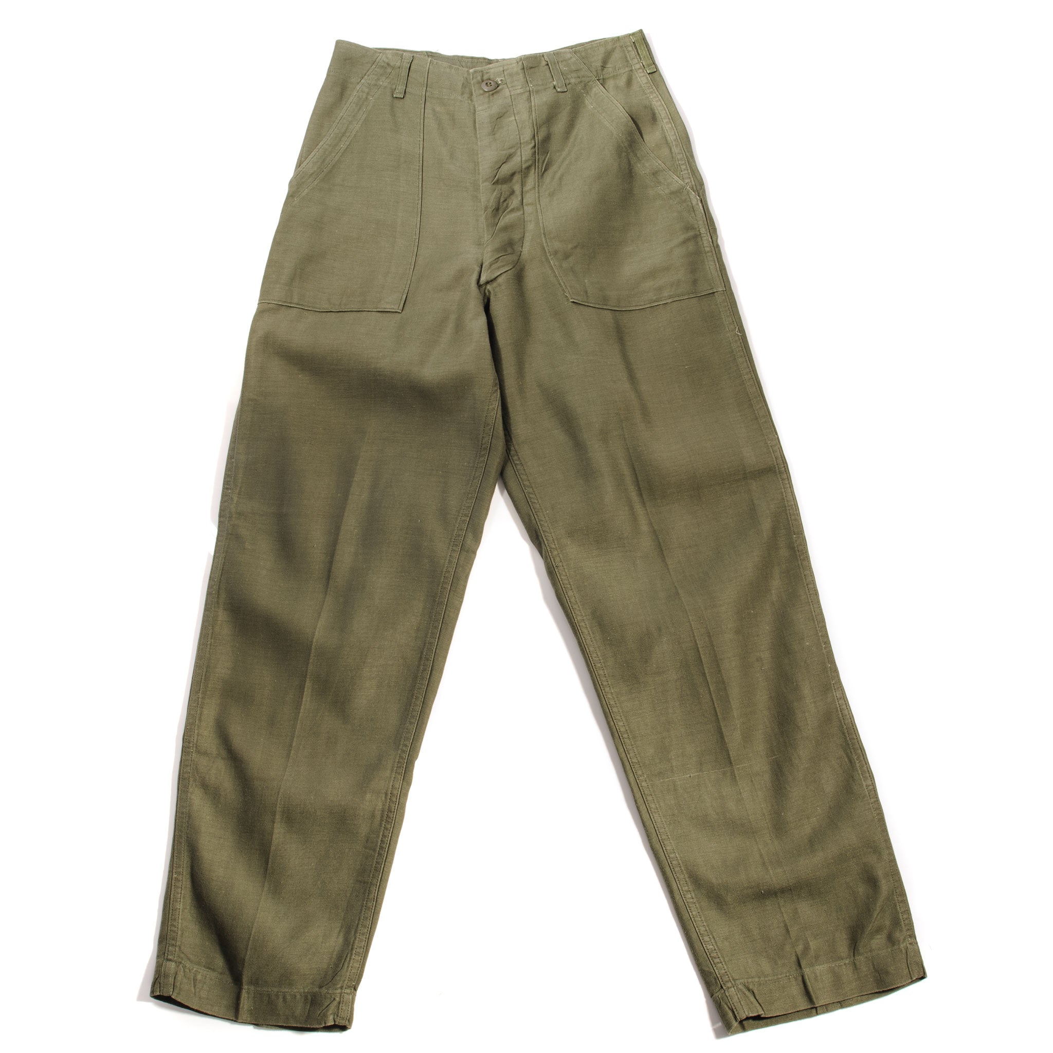 Vintage US Army OG-107 Sateen Utility Pants - Vietnam War Era (1973) - Size W29 L29 - Military Surplus Trousers for Reenactment & Outdoor Activities