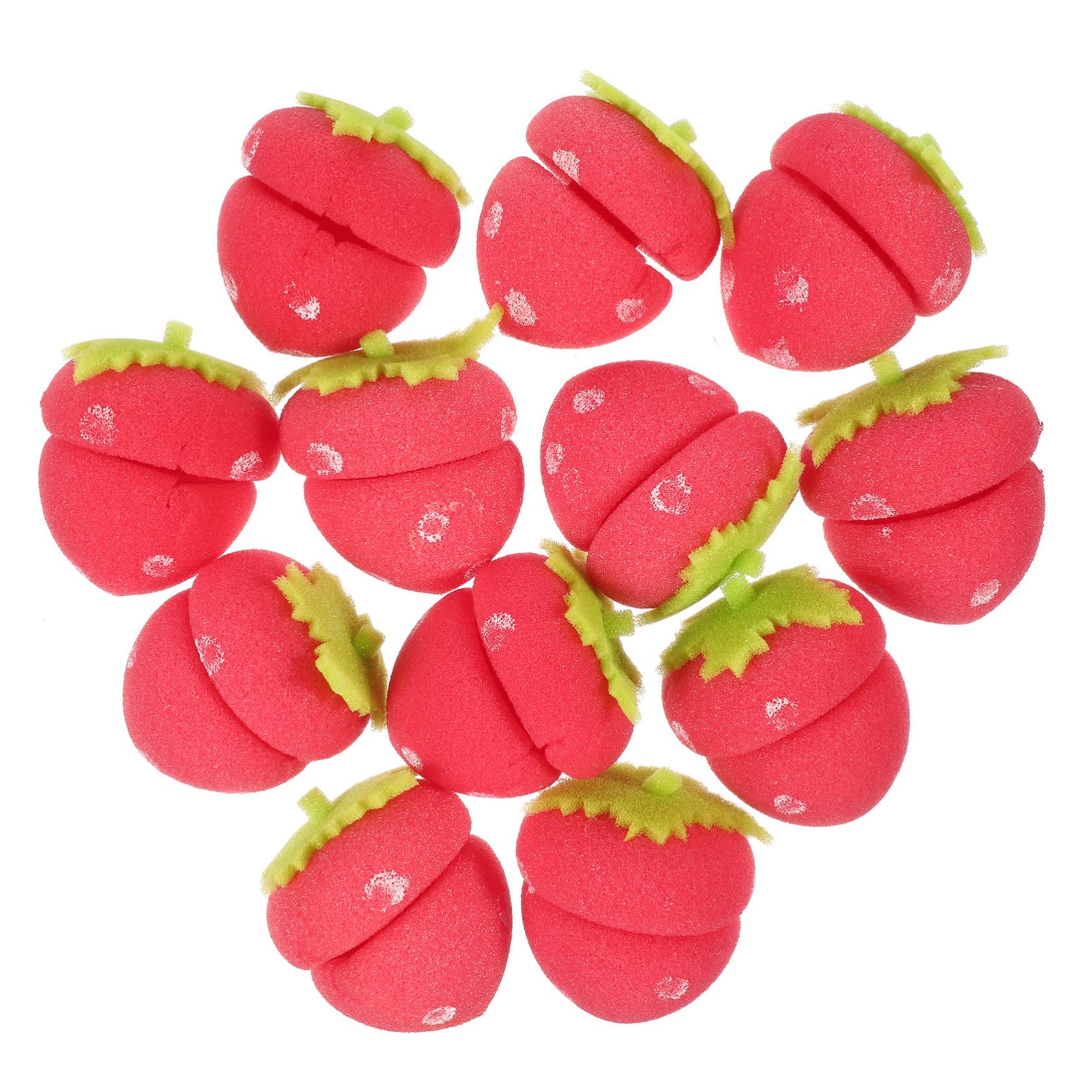FOMIYES 12pcs Sponge Hair Curlers for Women - Soft Strawberry Rollers for Overnight Curls & Heatless Styling | Home & Travel Hair Tools for Natural Waves & Volume