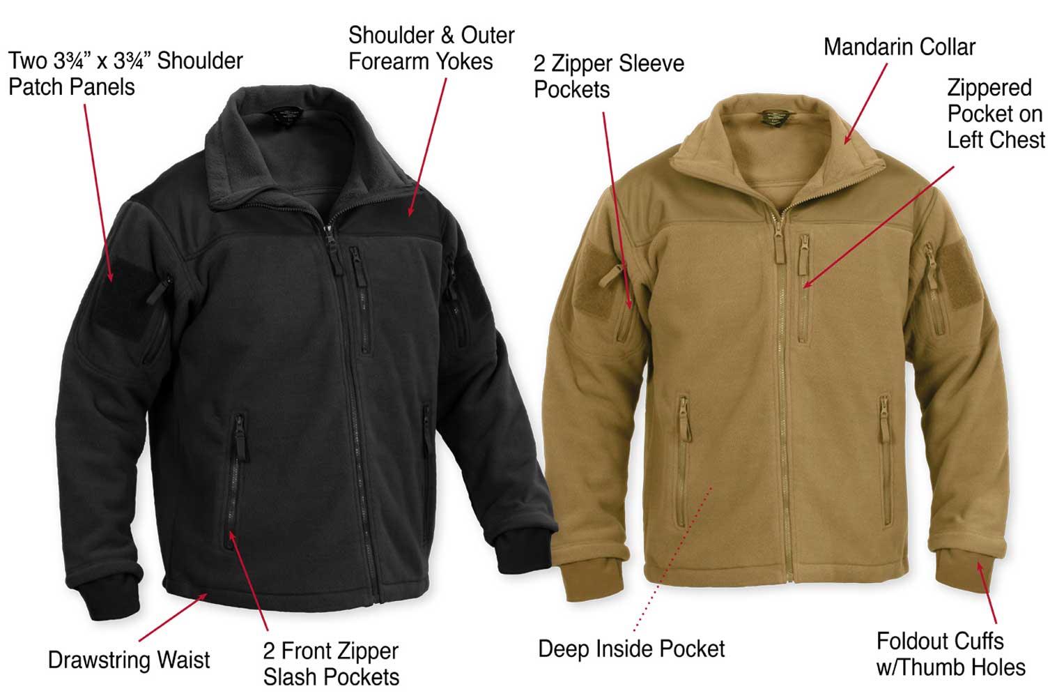 Rothco Men's Special Ops Tactical Fleece Jacket - Warm Military Style Outdoor Jacket for Hiking, Camping & Winter Activities