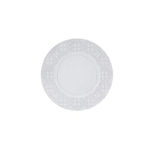 Bordallo Pinheiro RUA Nova Charger Plate Set of 2 - Antique White Ceramic Dinner Plates for Formal Dining & Holiday Table Decor