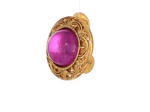 1928 Jewelry Round Purple Amethyst Clip-On Earrings for Women - Vintage Style Button Earrings for Parties, Weddings & Special Occasions