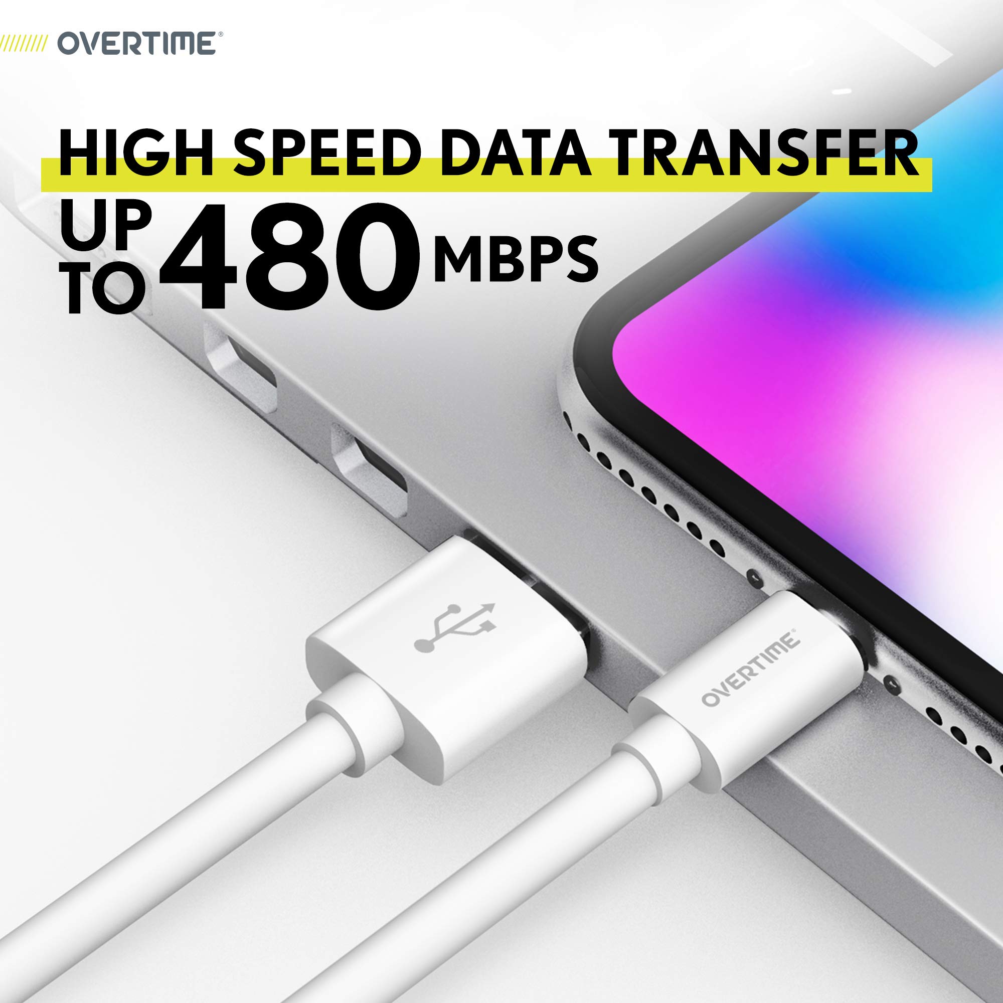 MFi Certified Lightning Cable 6ft - Fast Charging USB A to Lightning Cable for iPhone, iPad, iPod - Durable & Portable Apple Charger Cord (2-Pack) - Perfect for Home, Office & Travel Use