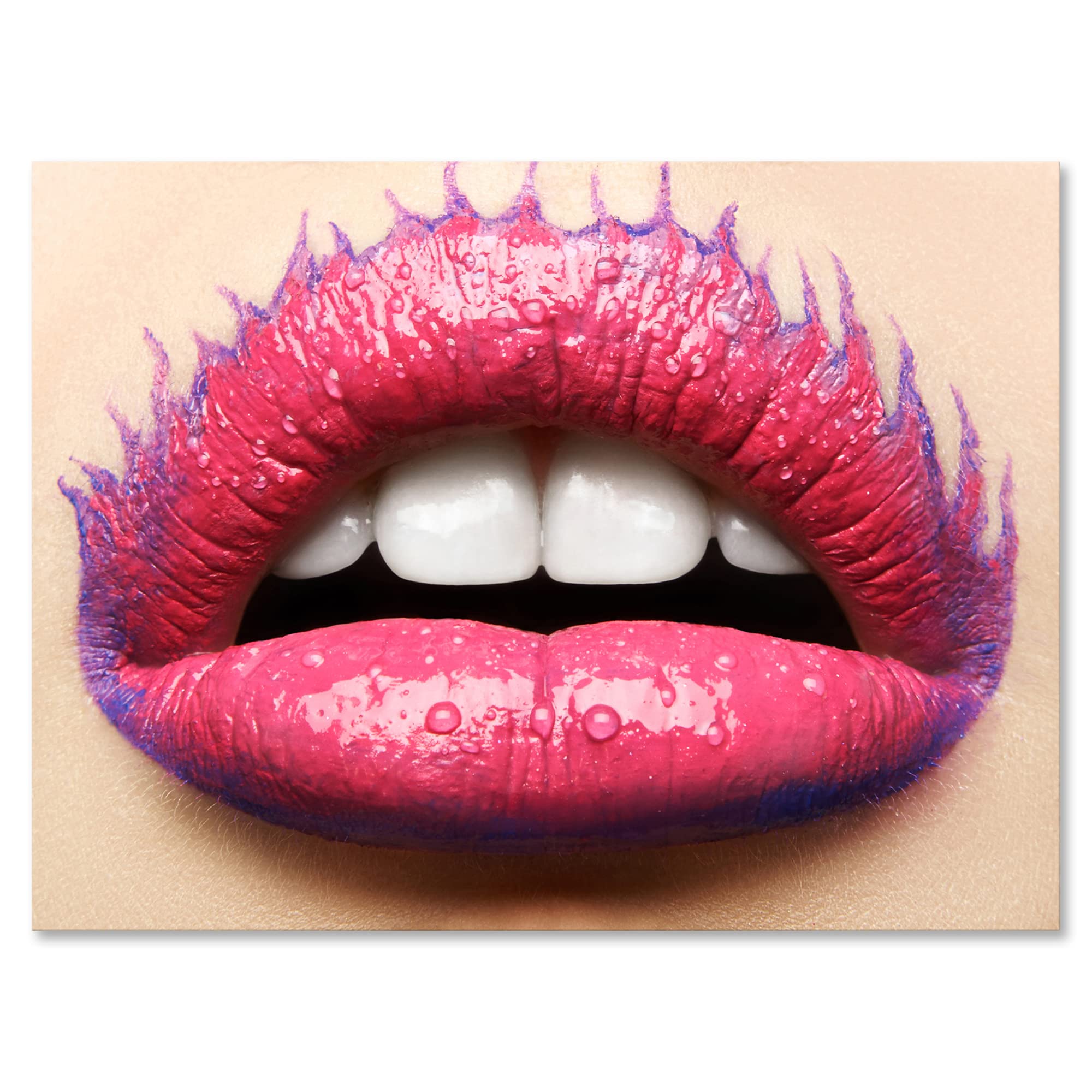 Stylish Pink Lipstick Female Lips Canvas Wall Art - Modern Home Decor for Living Room, Bedroom & Office
