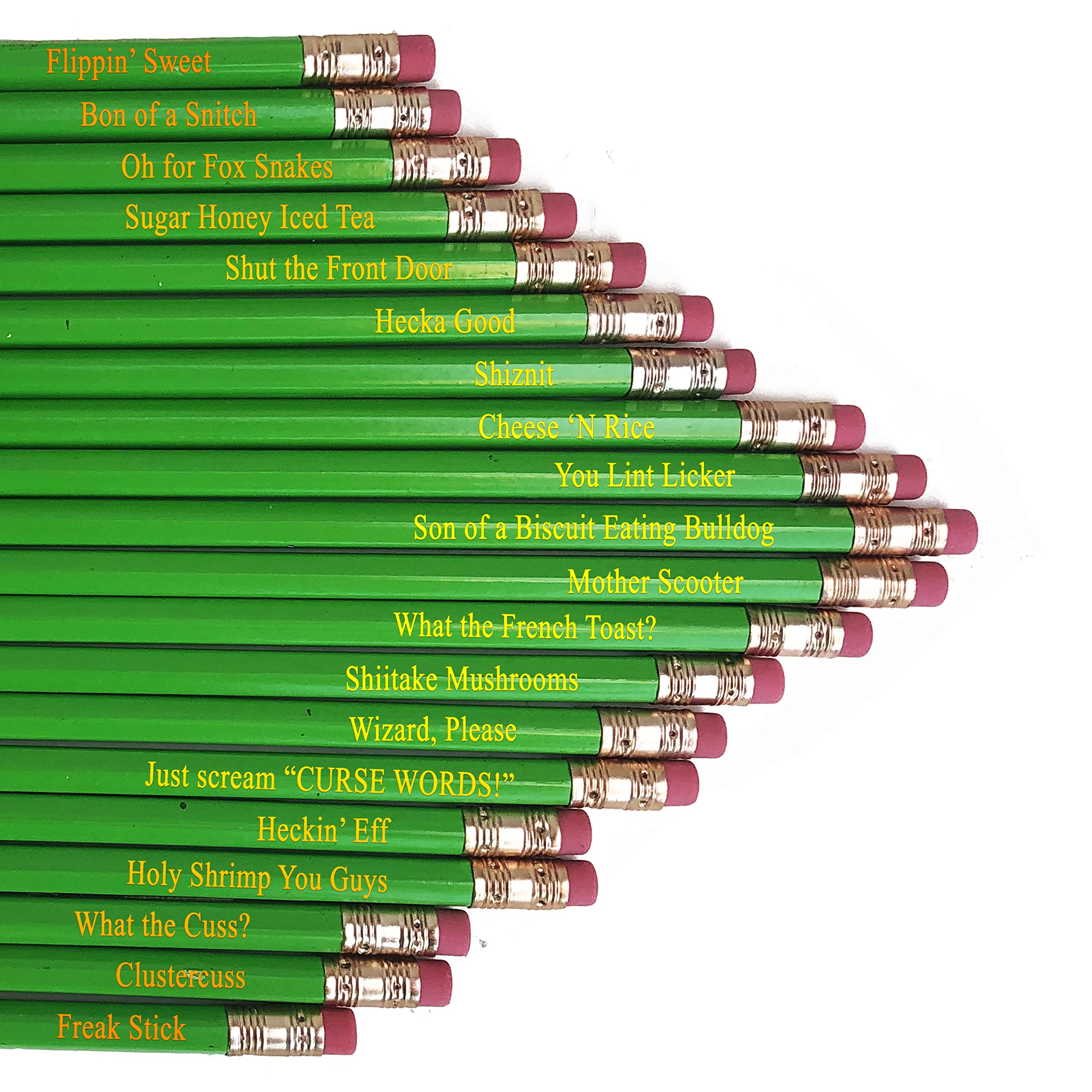 Offensive Pencils with Profanity - Funny Curse Writing Pencils with Naughty Words (PG Rated) - Perfect for Gag Gifts, Office Pranks & Creative Writing