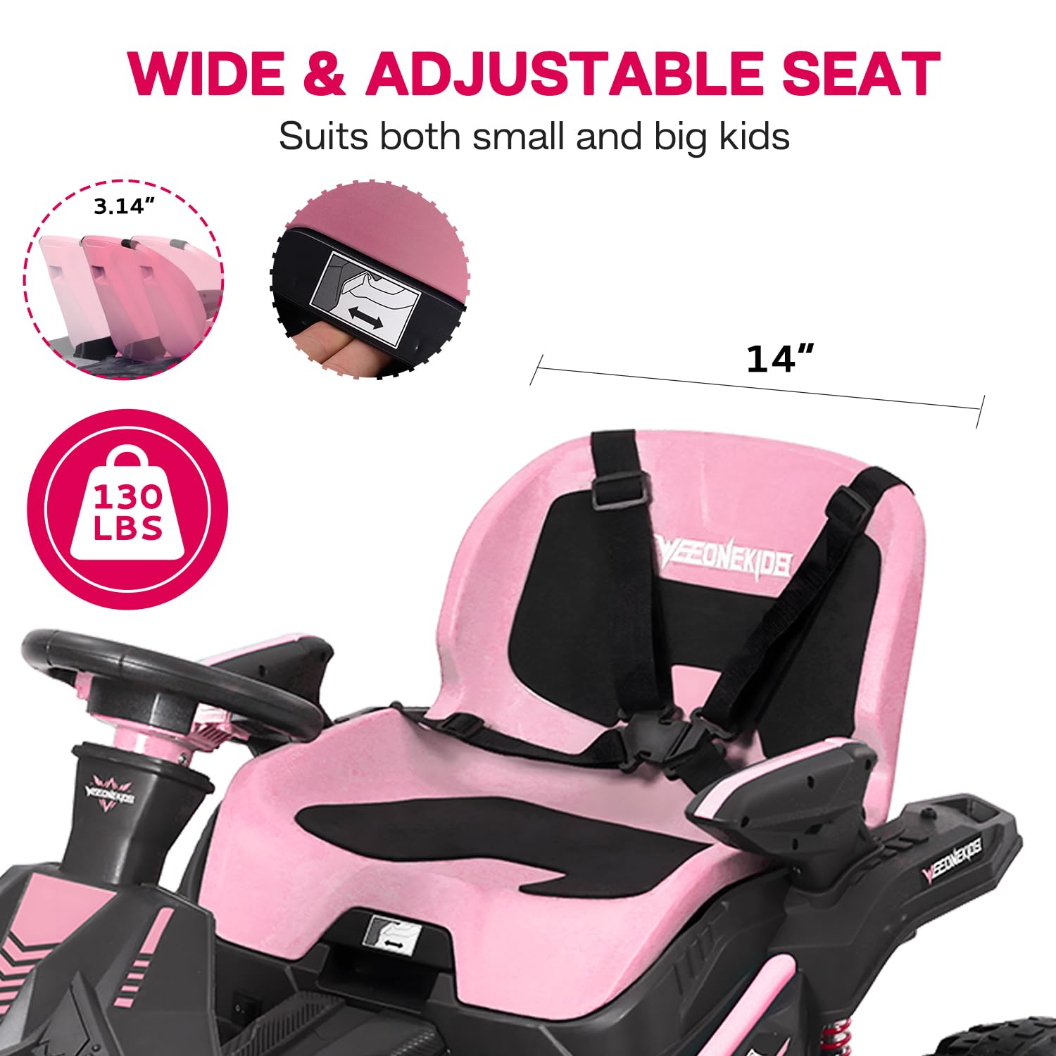 24V Kids Electric Ride-On Car with 4x 300W Motors, Bluetooth Speaker & 7AH Battery - Adjustable Seat for Ages 3-12 | Outdoor Play, Backyard Racing & Birthday Gifts for Big Kids