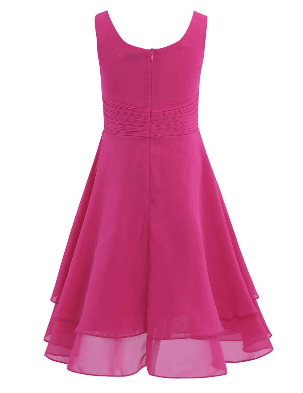 Moily Little Big Girls Knotted Waist Chiffon Pleated Flower Dress - Formal Princess Ball Gown for Birthday Party, Wedding, Pageant & Special Occasions