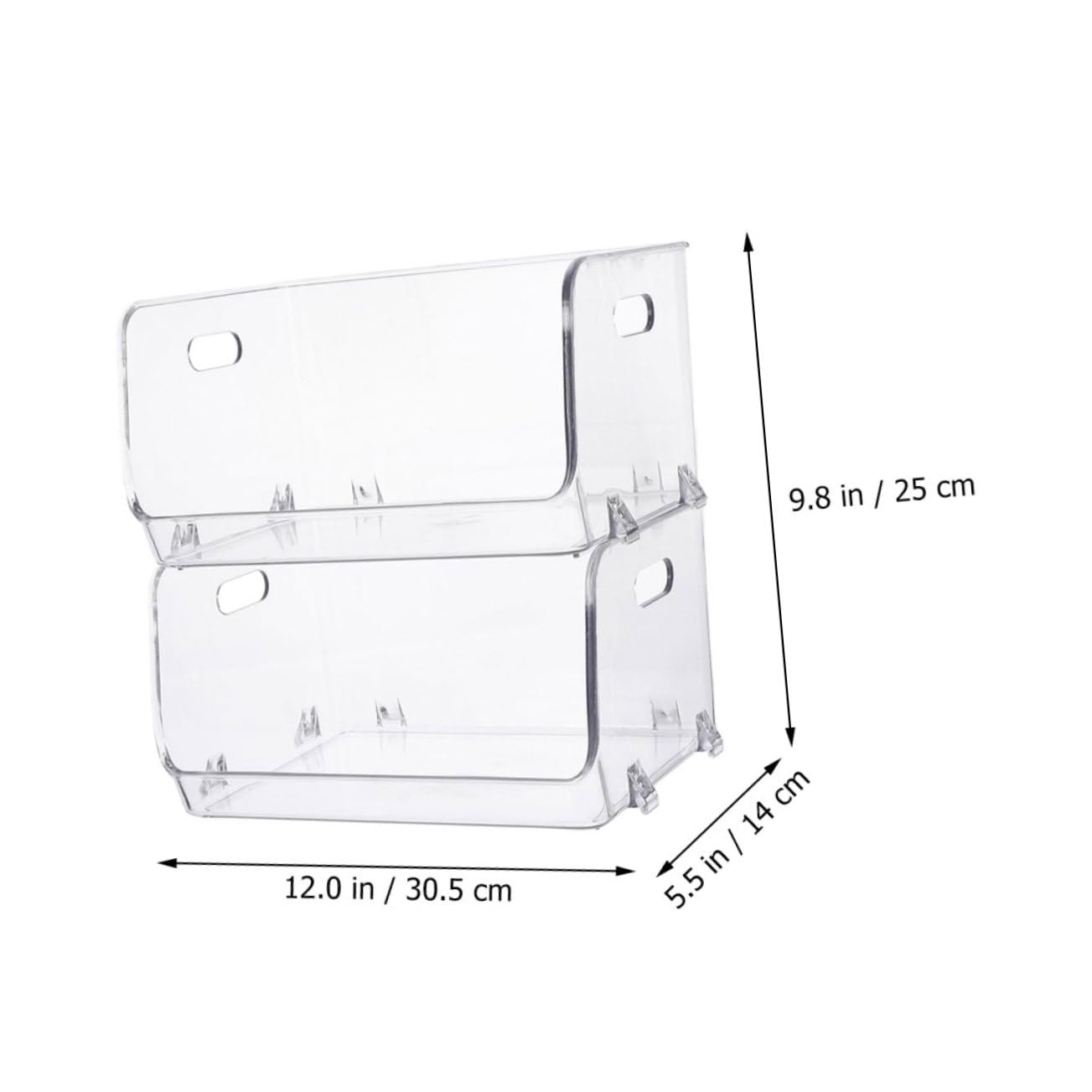 RORPOIR 4-Piece Clear Double Storage Rack Organizer Bins - Perfect for Makeup, Pet Supplies & Home Organization | Space-Saving Bathroom, Bedroom & Closet Storage Solution