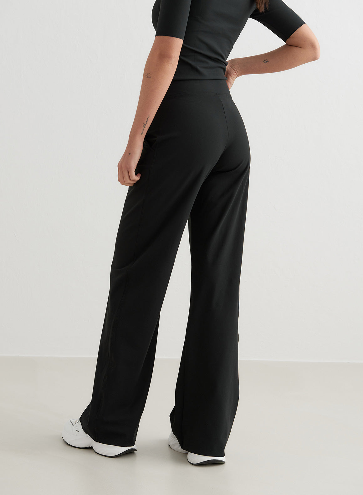 Black Sense Wide Leg Pants for Women - Comfortable High Waisted Loose Fit Trousers for Casual, Office & Travel