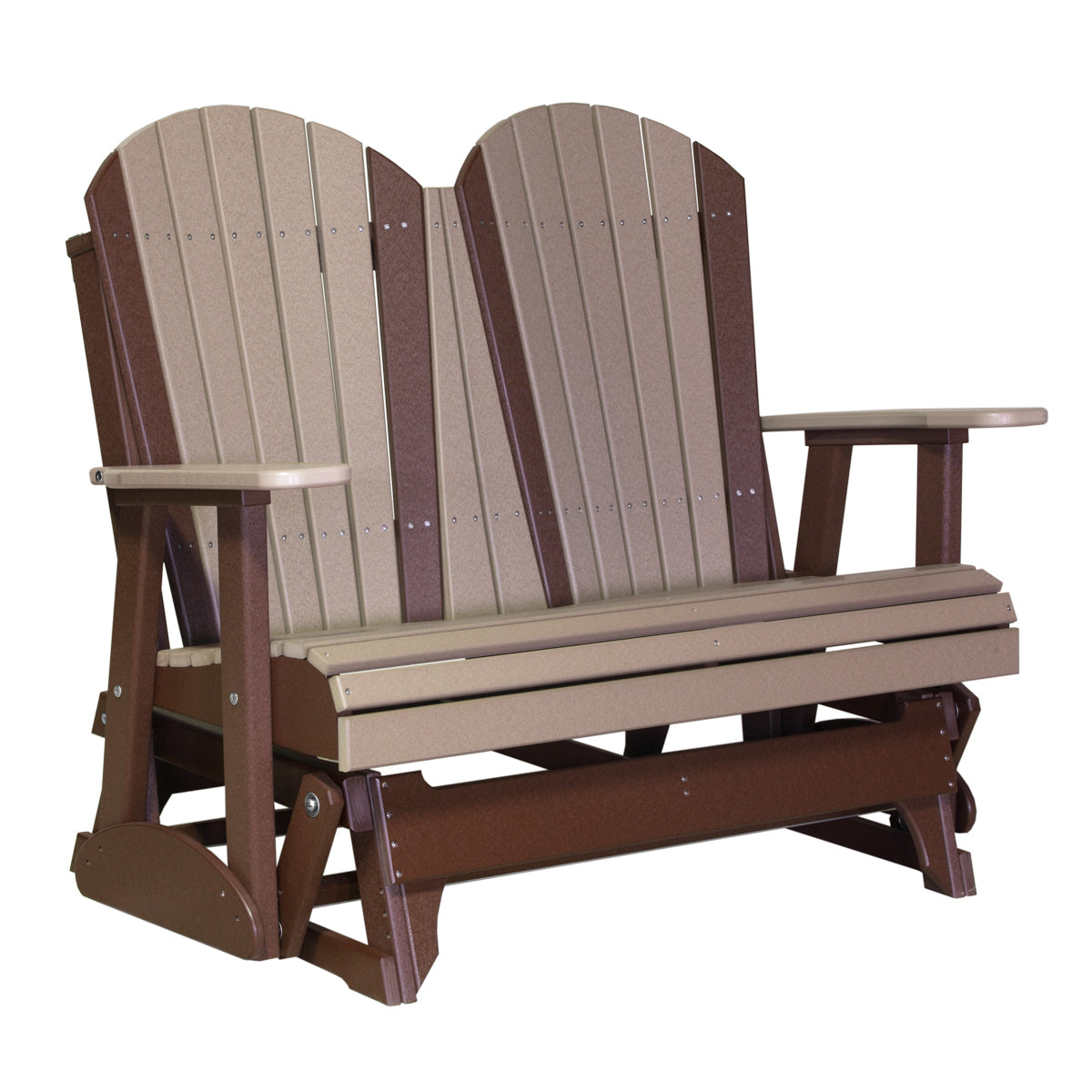 LuxCraft 4-Foot Adirondack Glider Chair - Outdoor Patio Swing for Garden, Porch & Backyard Relaxation