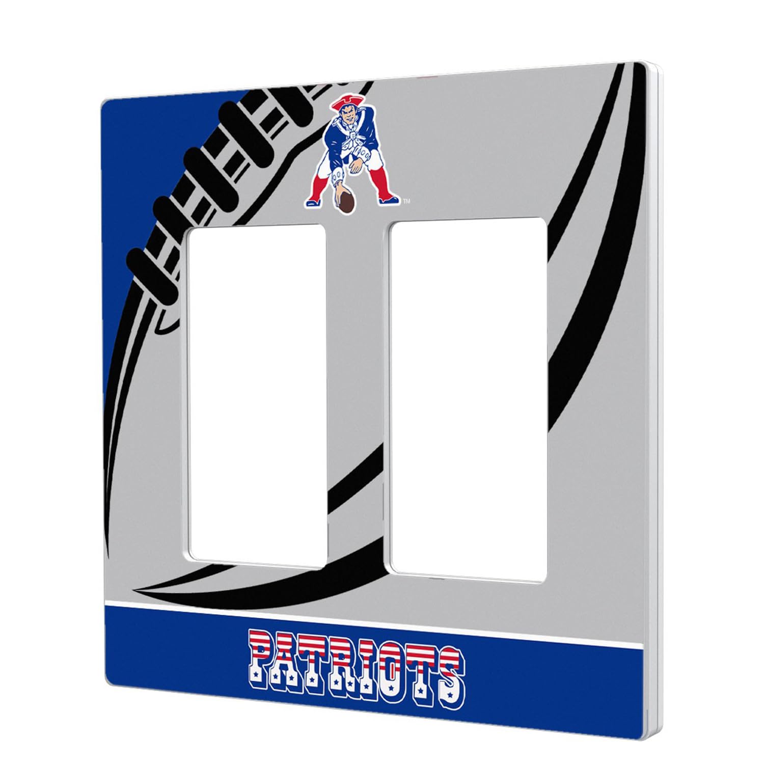 NFL Passtime Design Double Rocker Light Switch Plate - Decorative Football Themed Wall Plate for Bedroom, Man Cave & Game Room Decor