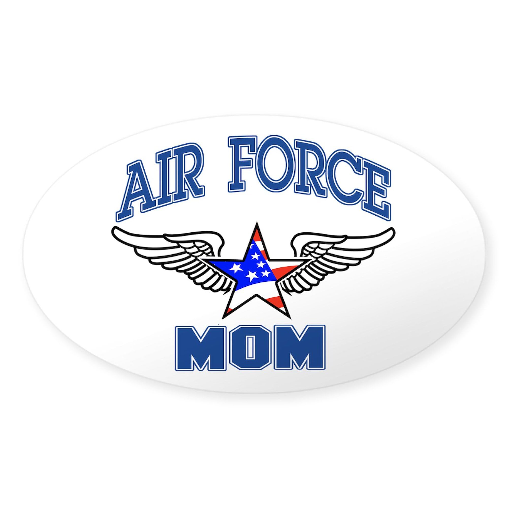 Air Force Mom Oval Car Bumper Sticker - Patriotic Military Decal for Cars, Windows, Laptops - Show Support for USAF Parents