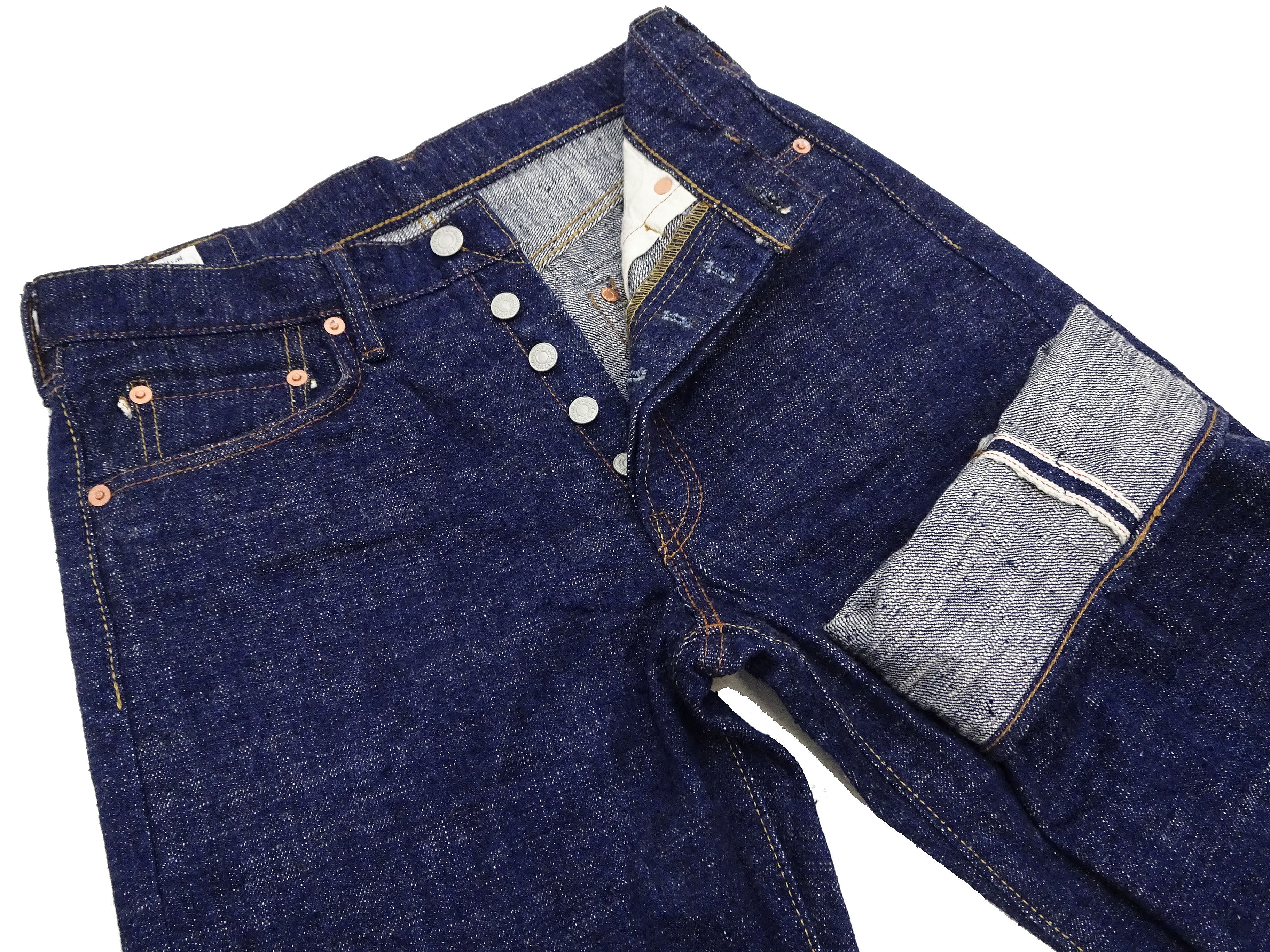 Studio D'artisan Men's 16oz Indigo Slub Denim Jeans - Regular Straight Fit One Wash Jean Pants (SDA SP 108) | Premium Raw Selvedge Denim for Casual Wear & Everyday Style