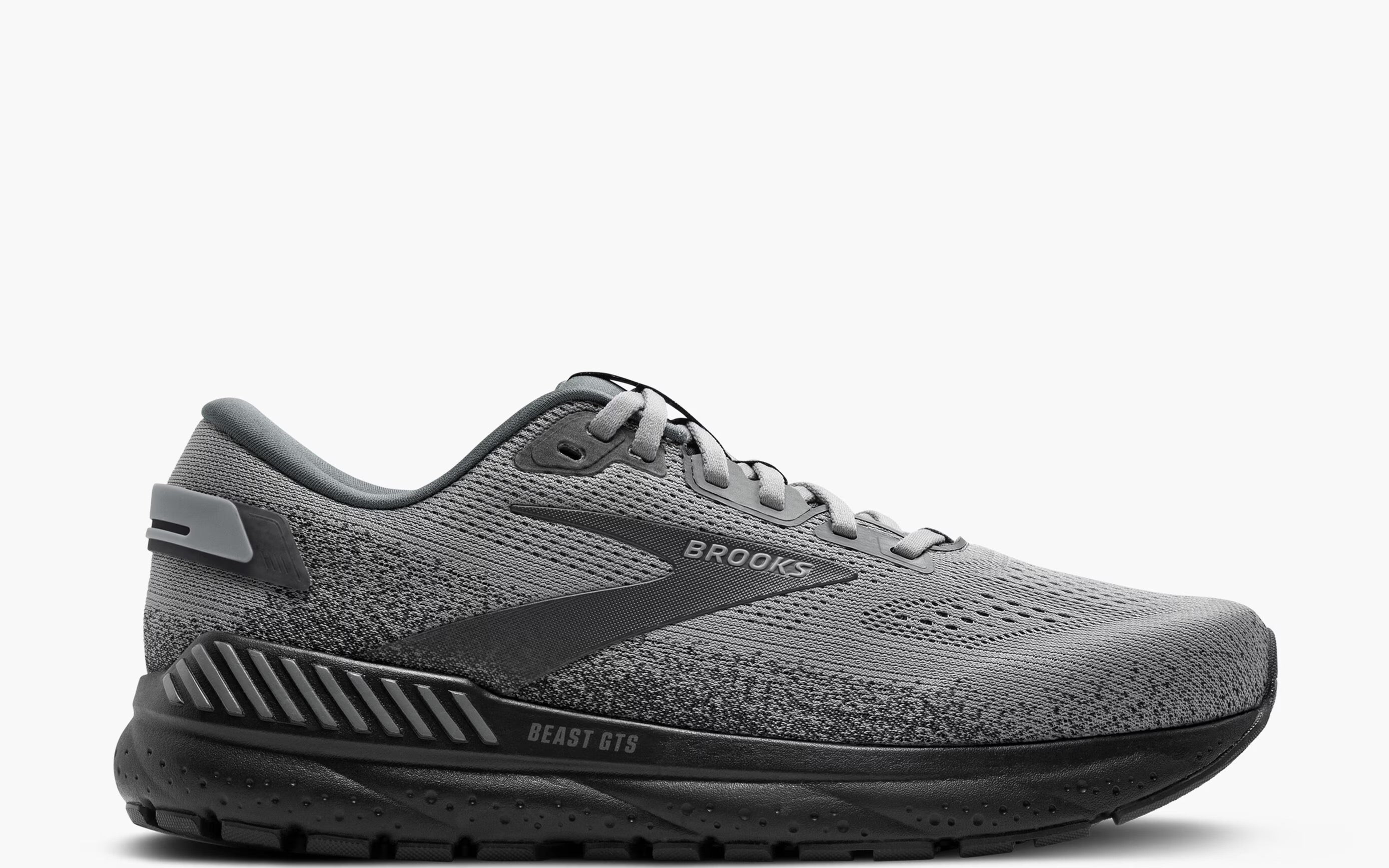 Brooks Men's Beast GTS 24 (2E) Running Shoes - Primer Grey/Ebony - Stability & Support for Overpronation - Perfect for Road Running & Marathon Training
