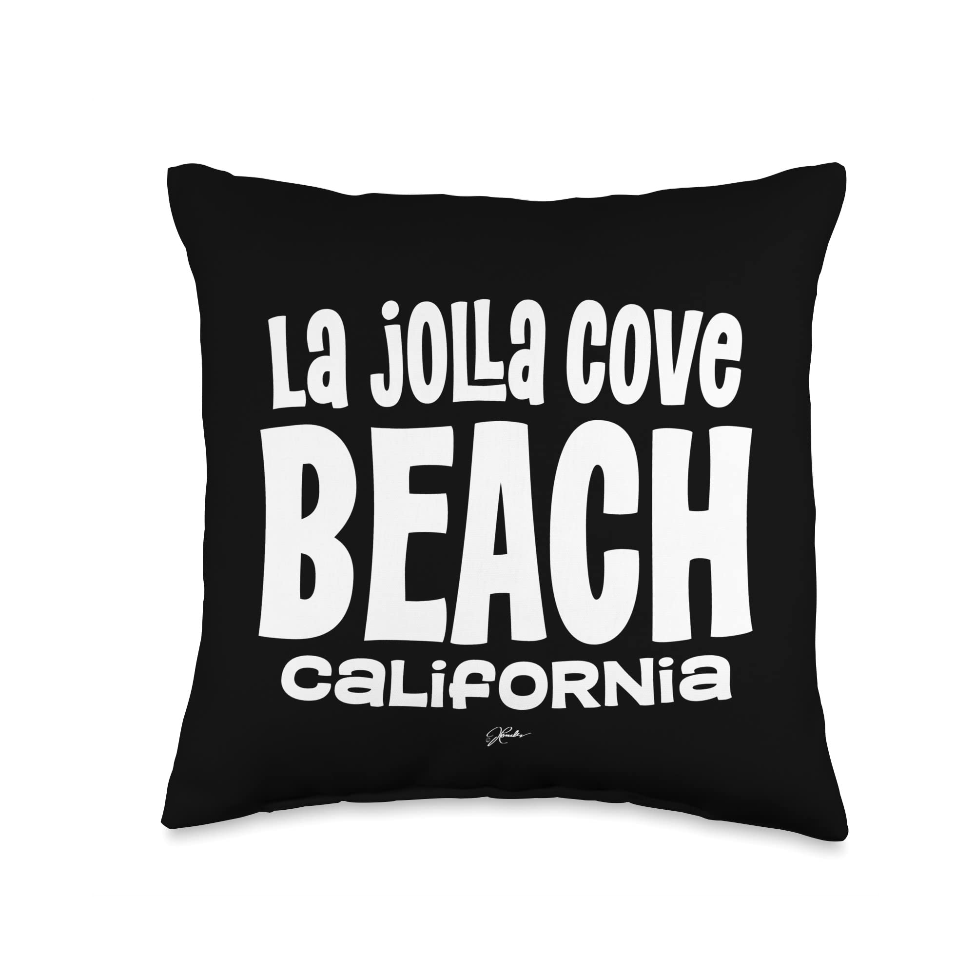 La Jolla Cove Beach San Diego California Throw Pillow - Coastal Decor for Living Room, Bedroom & Outdoor Patio