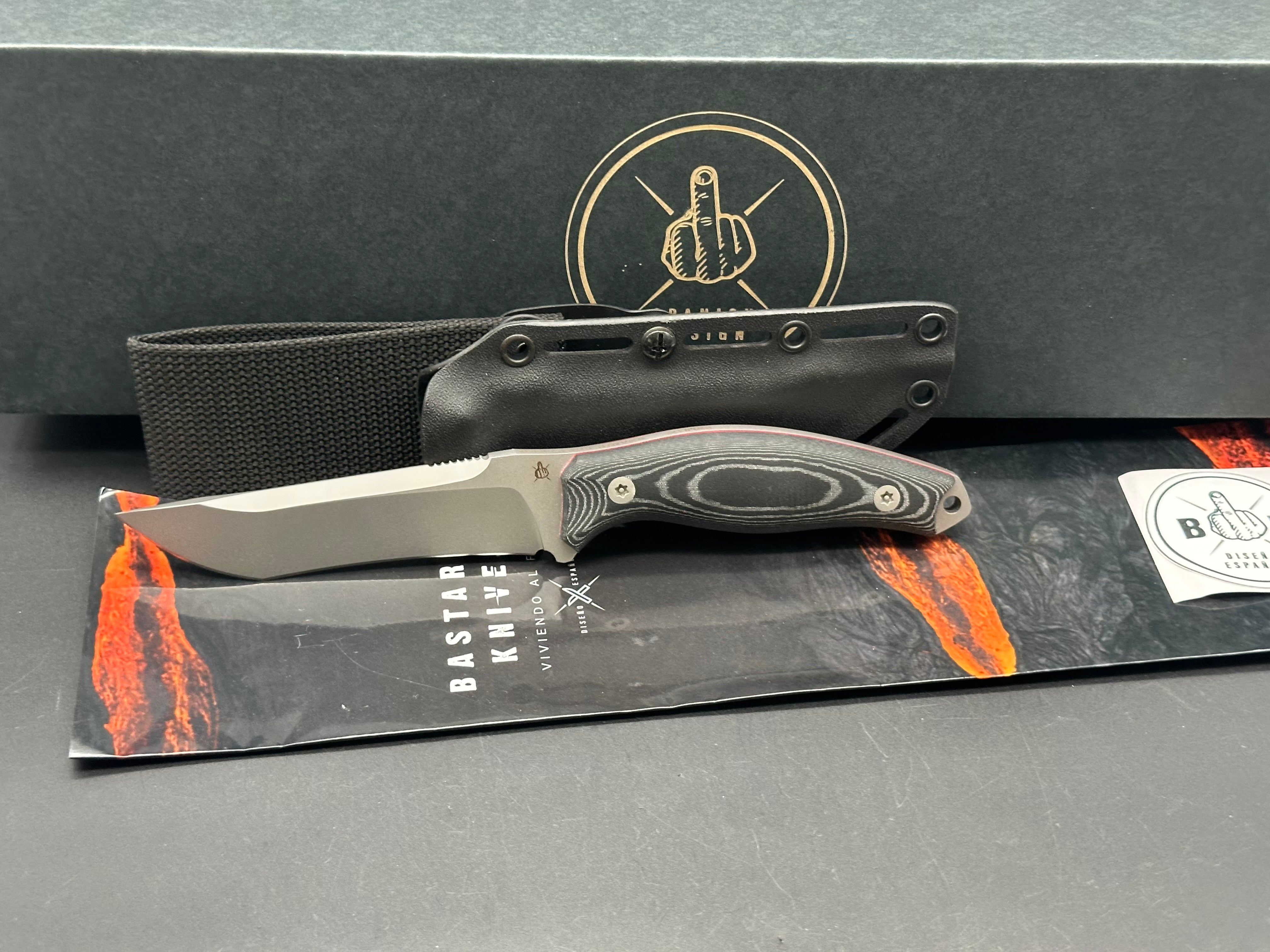 BASTARD KNIVES REAPER Fixed Blade Knife - Sleipner Steel Blade with Black Micarta Handle & Kydex Sheath | Tactical Survival, Outdoor Camping, Hunting Gear