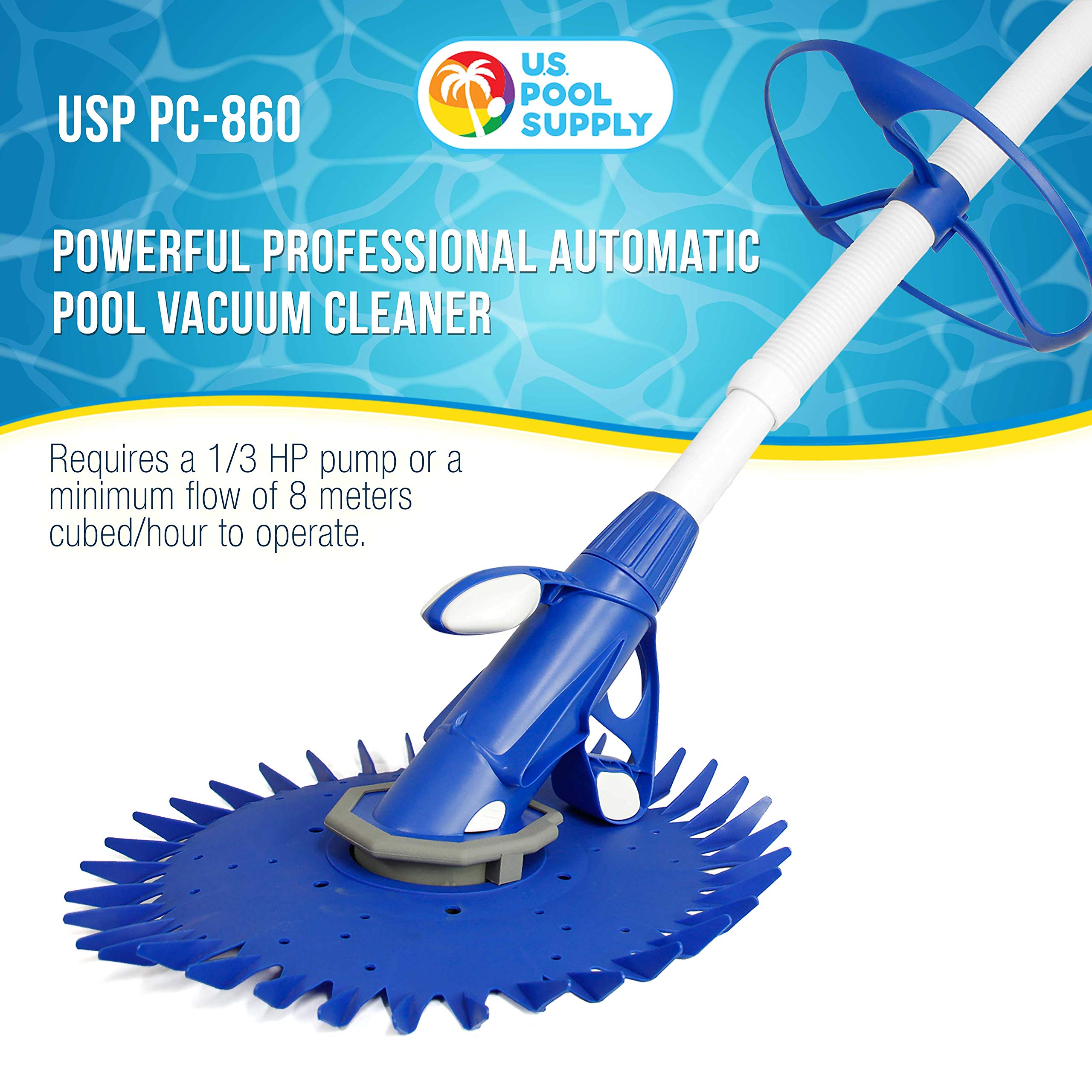 Professional Automatic Pool Vacuum Cleaner for Inground & Above Ground Pools - Powerful Suction for Debris Removal, Cleans Floors, Walls & Steps | Ideal for Residential & Commercial Swimming Pool Maintenance