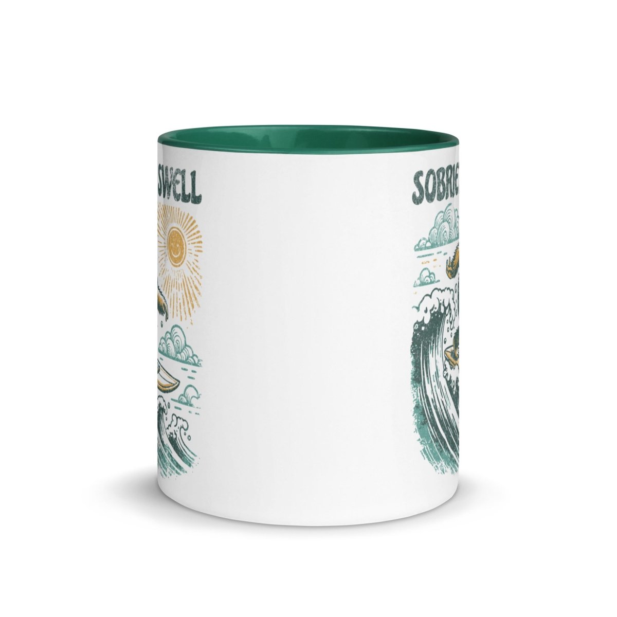 Funny Sobriety is Swell Coffee Mug - 11oz Ceramic Tea Cup with Motivational Quote - Perfect for Sober Living, AA Meetings & Recovery Gifts