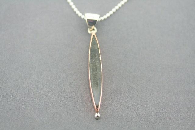 Natural Black Obsidian Stone Pendant with 45cm Ball Chain - Copper Jewelry for Protection & Healing - Perfect for Meditation, Gifts & Spiritual Practices