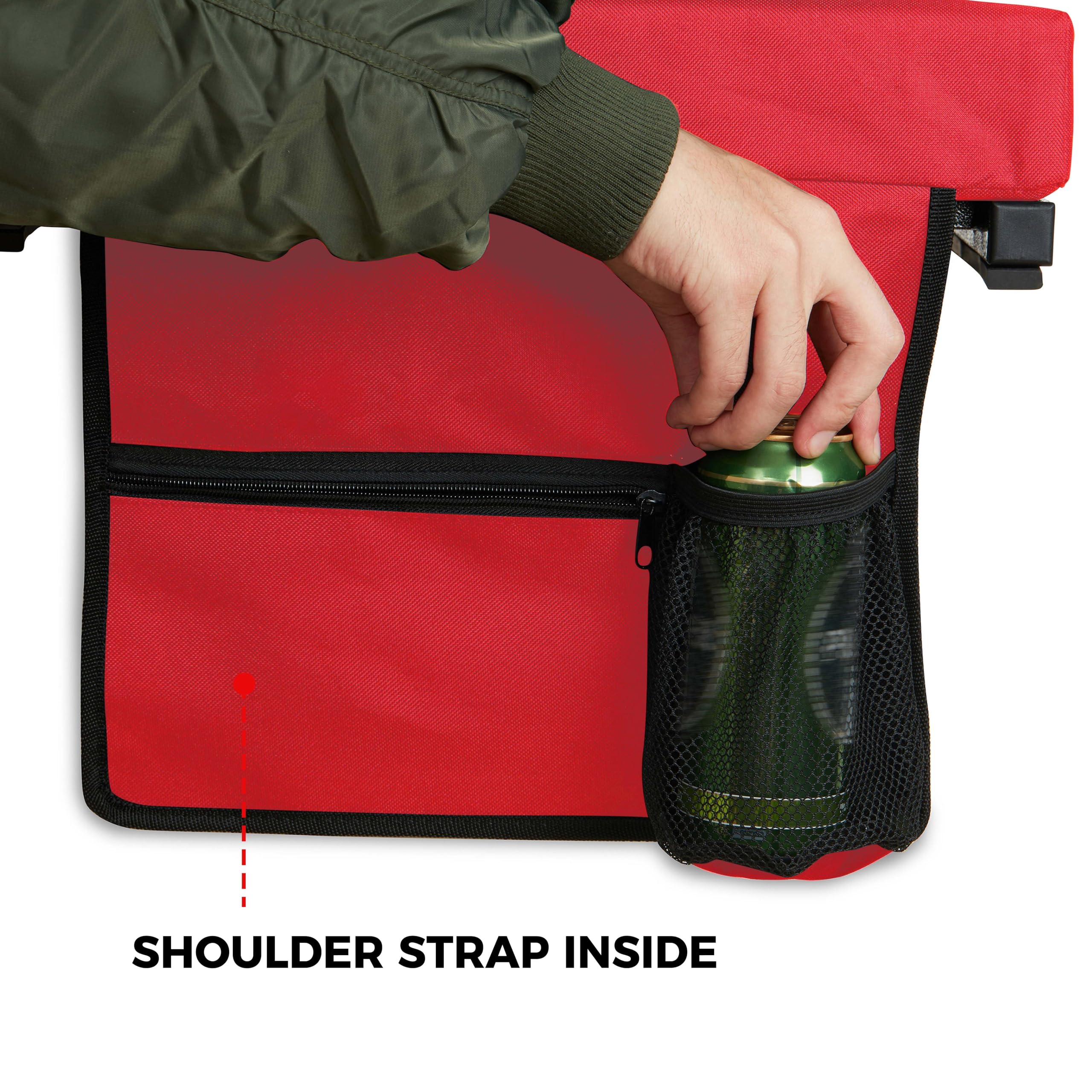 SPORT BEATS Stadium Seats with Back Support & Cushion - Thick Padded Bleacher Chairs with Shoulder Strap - Perfect for Football Games, Concerts & Outdoor Events