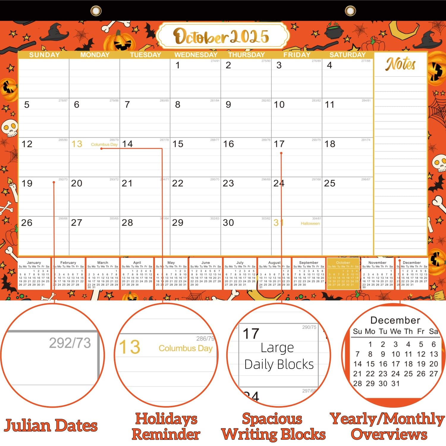 2025-2026 Large 18-Month Desk & Wall Calendar - Jan 2025 to June 2026, 17