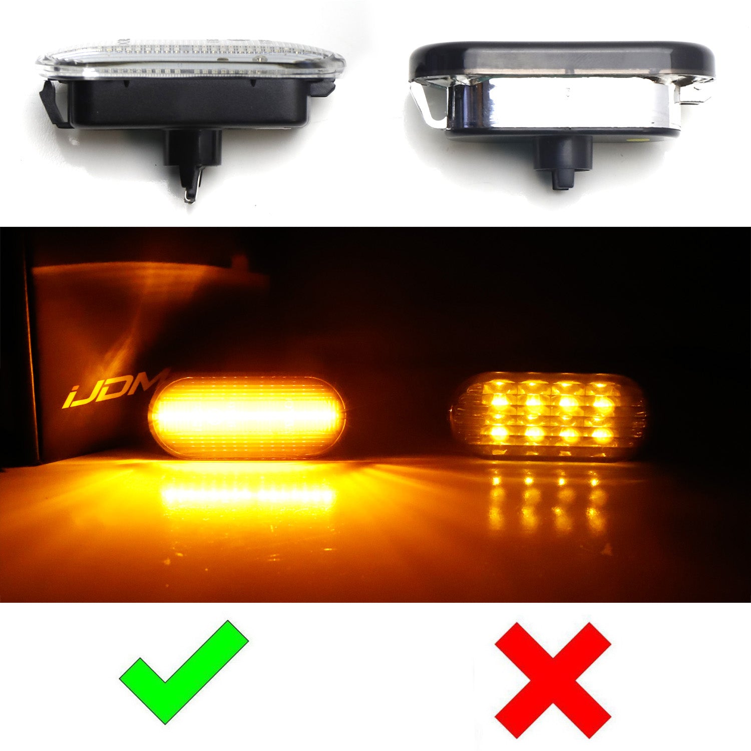 Clear Lens LED Side Marker Lights for VW MK4 Jetta GTI R32 Beetle - Front Fender Turn Signal Lights - Perfect for Night Driving & Car Customization