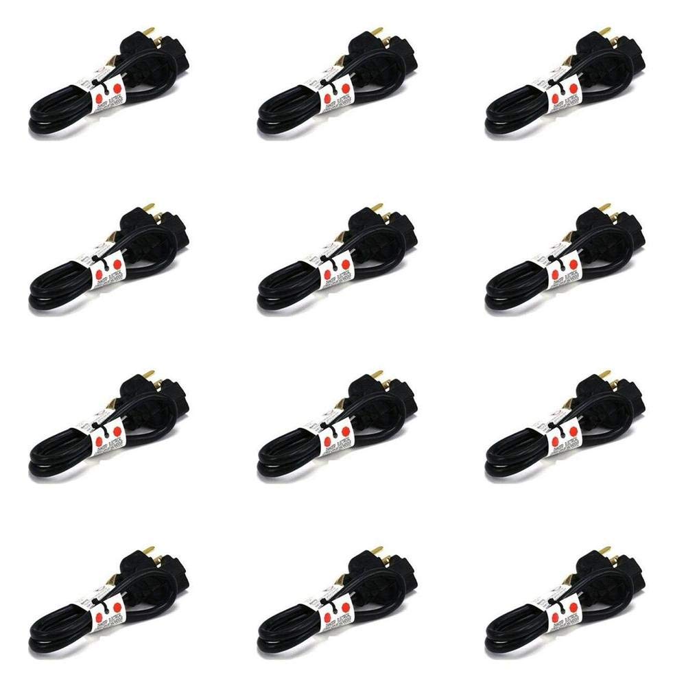 Boon Earthie 2ft 16 AWG Power Extension Cord - 13A 125V NEMA 5-15R 3 Prong Plug - 12 Pack for Home Office, School, Apartment - Perfect for PC, Laptop, Computer, Notebook & Small Appliances