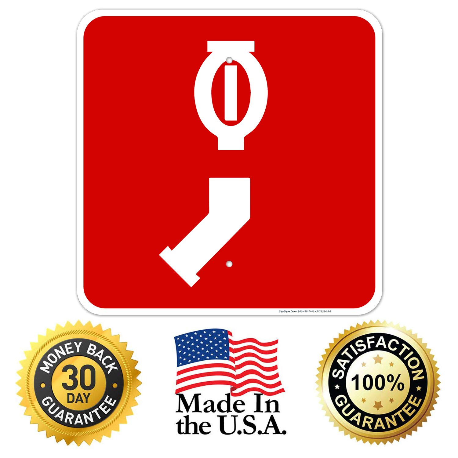 Single Automatic Sprinkler Connection Sign - 18x18 Inch Rustproof Aluminum Sign for Indoor/Outdoor Use | Fade-Resistant .063 Aluminum with Easy Mounting | Made in USA | Perfect for Fire Safety, Sprinkler System Identification & Building Compliance