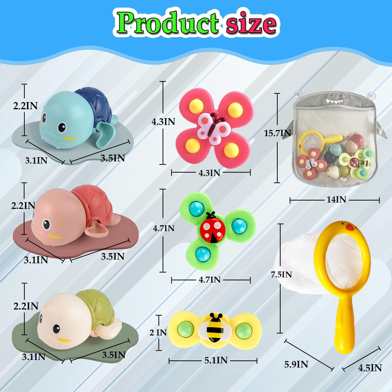 **Best Bath Toys for Kids Ages 1-3 | Non-Toxic Bathtub Toys for Babies 6-18 Months | Suction Cup Fidget Spinner Toys for Toddlers 2-4 Years | Fun Baby Shower & Pool Water Play Gifts for Boys & Girls | Perfect Birthday & Holiday Present**    *(Use for bathtime fun, sensory play, pool parties, and early learning development!)*