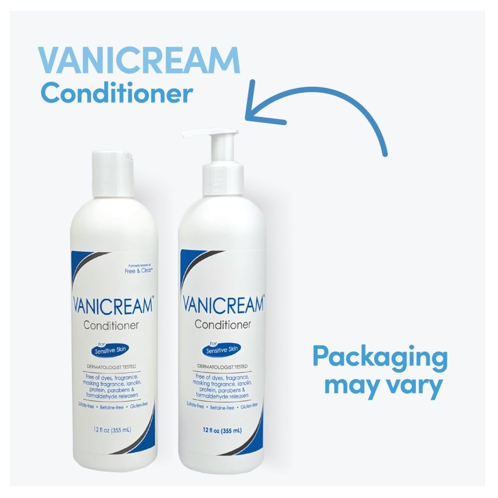 Free & Clear Sensitive Skin Hair Conditioner - 12 oz (Pack of 4) | Fragrance-Free & Hypoallergenic for Dry, Itchy Scalp | Daily Moisturizing Treatment for Sensitive Scalp & Color-Treated Hair