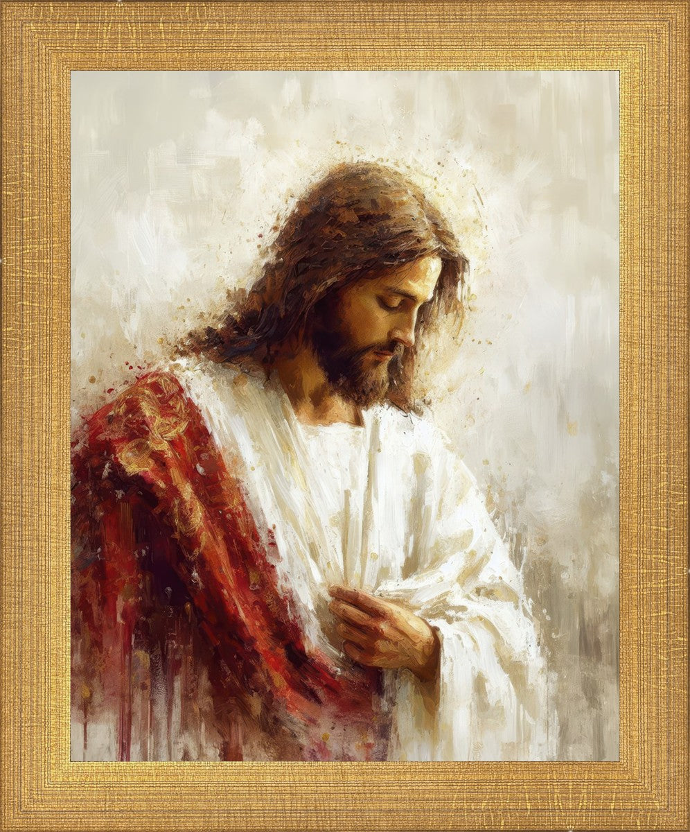 Jesus Christ in Red Robes - Religious Wall Art for Home & Church Decor - Perfect for Prayer Rooms, Sunday Schools & Christian Gifts