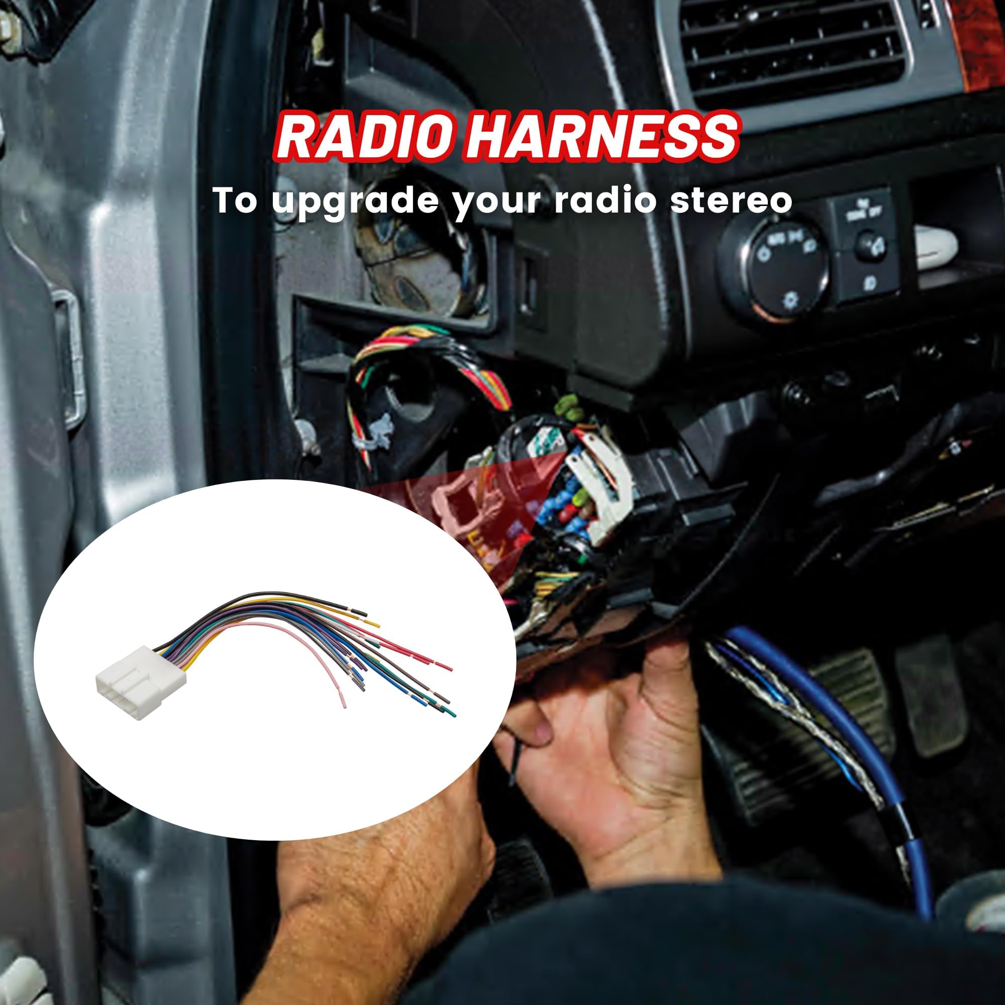 RED WOLF Car Stereo Wiring Harness Compatible with Nissan, Subaru, Suzuki 2007-2018 Models - Aftermarket Radio Installation with Steering Wheel Control - Perfect for DIY Car Audio Upgrades & Vehicle Electronics Replacement