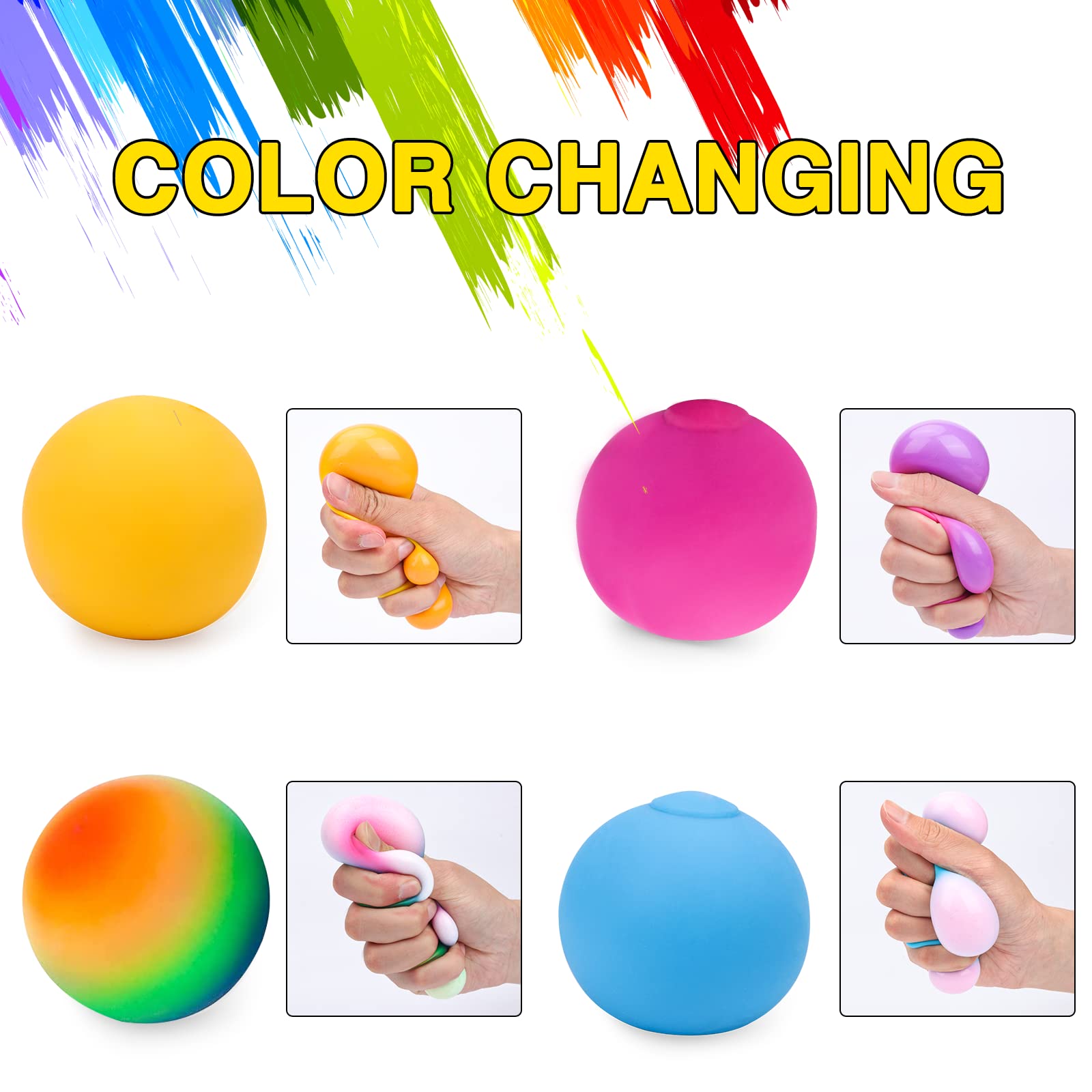 20 Pack Stress Relief Squishy Balls Set - Fidget Toys for Adults & Kids with Autism, ADHD, Hyperactivity | Anxiety Relief, Sensory Therapy, Office & Classroom Stress Relief