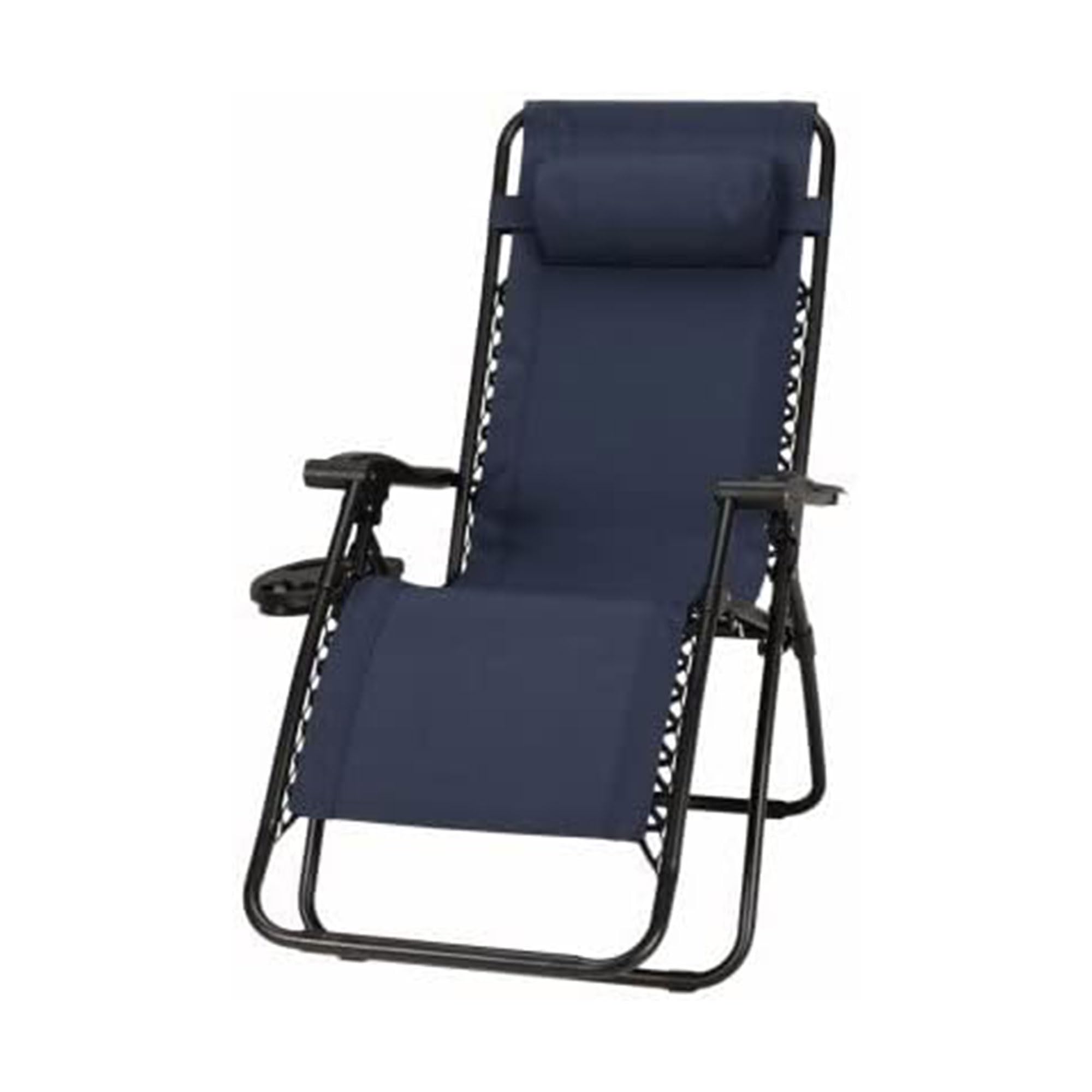 Sunny Isles Zero Gravity Outdoor Patio Reclining Chairs - Steel Frame Comfortable Lounge Seating Set (3-Pack, Blue) - Perfect for Backyard Relaxation, Poolside Lounging & Beach Comfort
