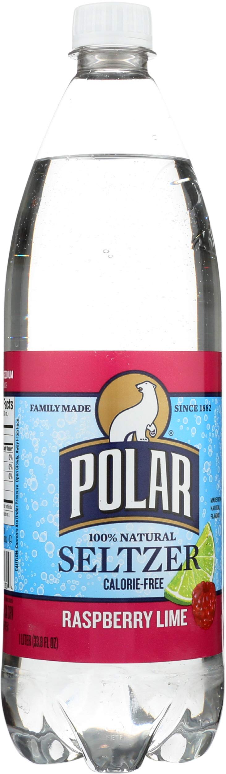 Polar Raspberry Lime Seltzer Water - 1 Liter (33.8 Fl Oz) - Refreshing Sparkling Beverage for Parties, Picnics & Healthy Hydration
