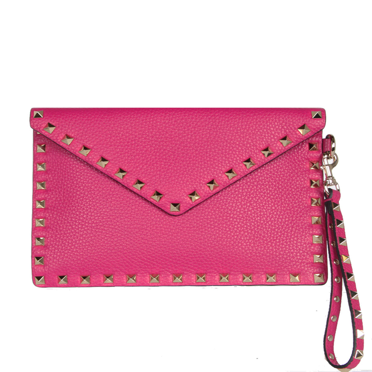 Medium Envelope Wristlet Grained Leather Crossbody Bag in Rose Violet - Perfect for Everyday Use, Parties & Travel