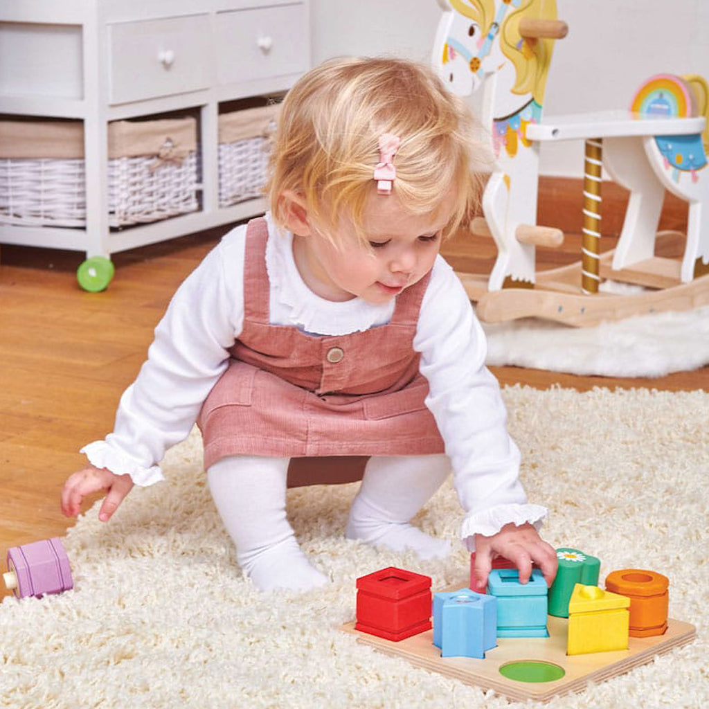 Wooden Sensory Shape Sorting Toy for Toddlers - Montessori Learning & Educational Toys for Kids - Perfect for Early Childhood Development & Playtime Fun