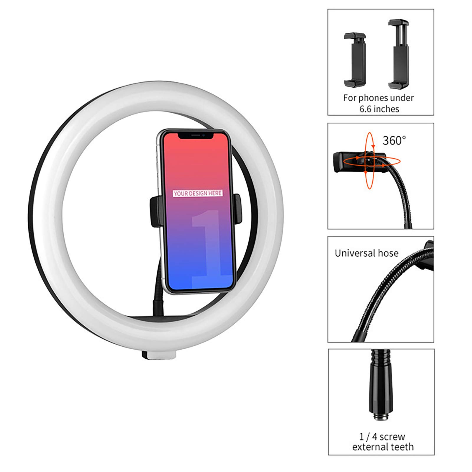 ZXCVASDF 10-inch Selfie Ring Light with 63-inch Tripod Stand - Dimmable LED Circle Light with Phone Holder for Live Streaming, Makeup, Photography & Videos | Perfect for YouTube, TikTok, Instagram & Home Studio Setup