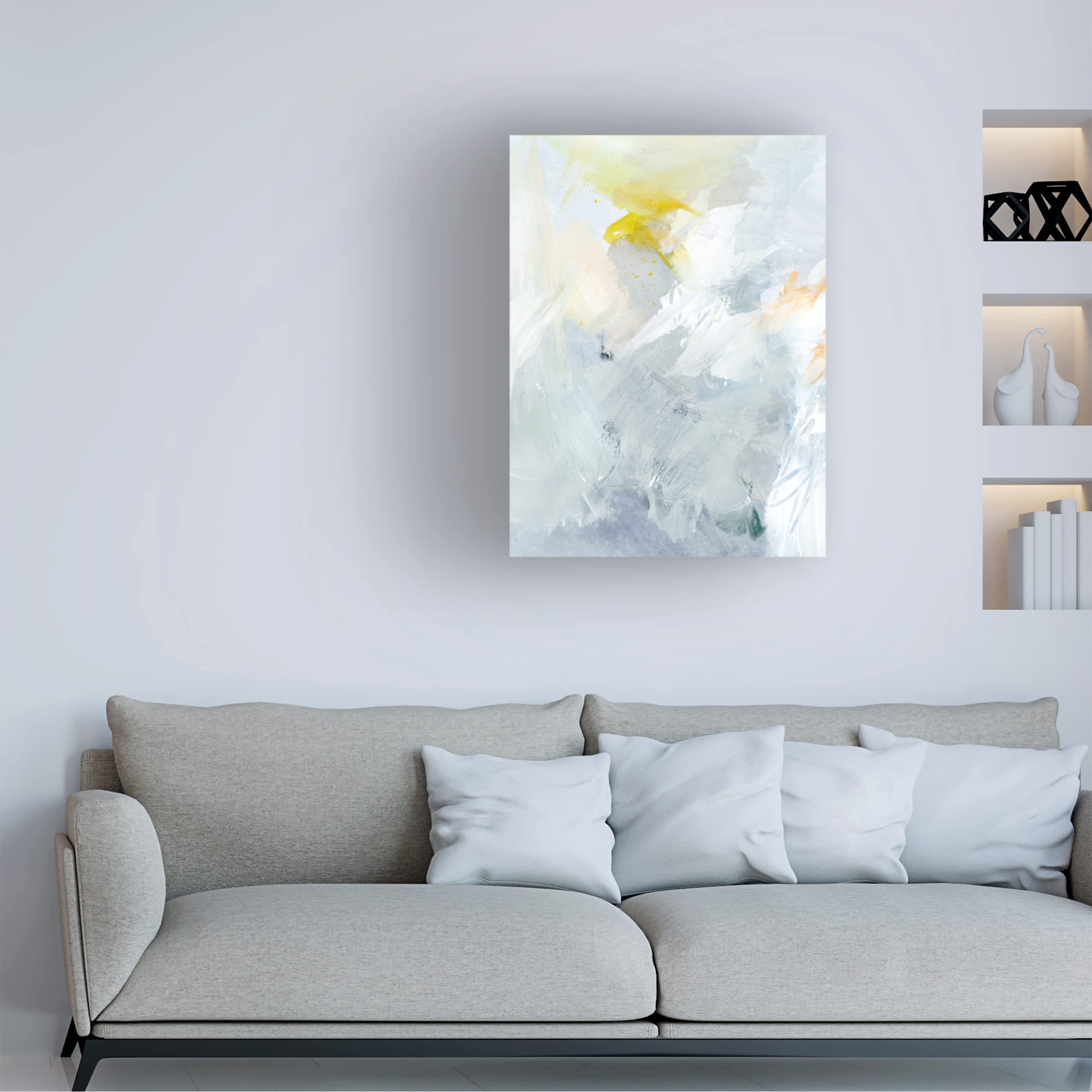 Victoria Barnes 'Canary And Sky II' Canvas Wall Art Print - Modern Bird Painting for Living Room, Bedroom & Office Decor | Handmade Fine Art Reproduction