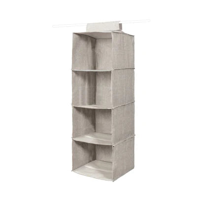 4-Tier Hanging Shelf Organizer - Space-Saving Closet Storage for Clothes, Shoes & Accessories - Perfect for Bedroom, Bathroom & Dorm Room Organization