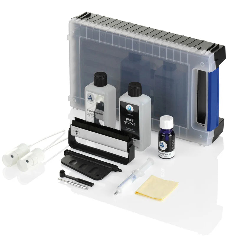 Clearaudio Professional Turntable Cleaning Kit - Vinyl Record Care Set with Brush, Solution & Cloth for Optimal Sound Quality - Perfect for Audiophiles & Home DJs