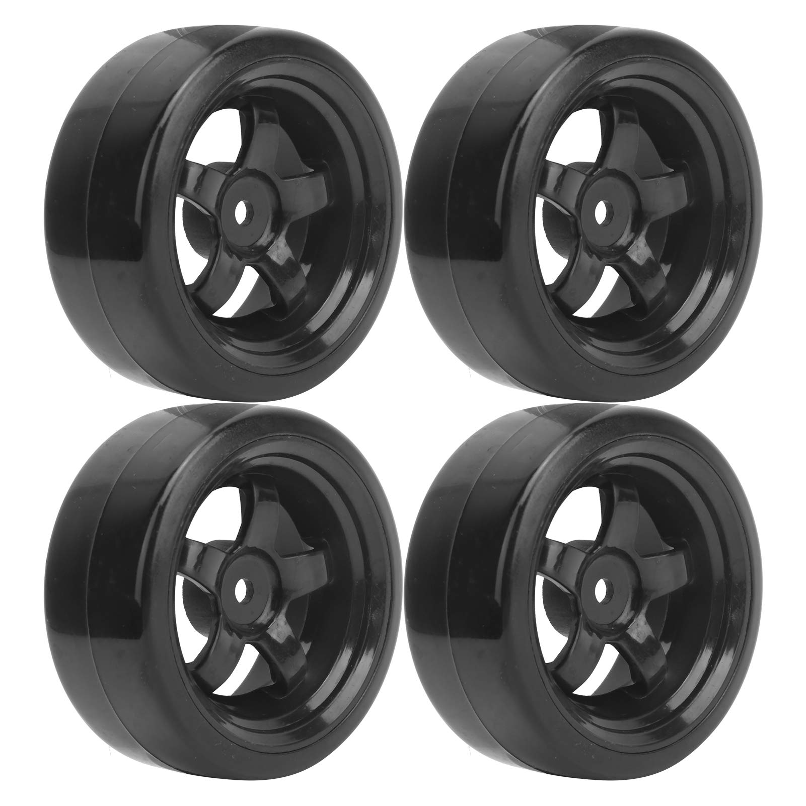 Alomejor 4Pcs 63mm 1/10 Scale RC Car Rubber Tires - Compatible with WPL D12 & Other 1/10 RC Cars - Durable Off-Road Tires for Crawling, Racing & Trail Driving
