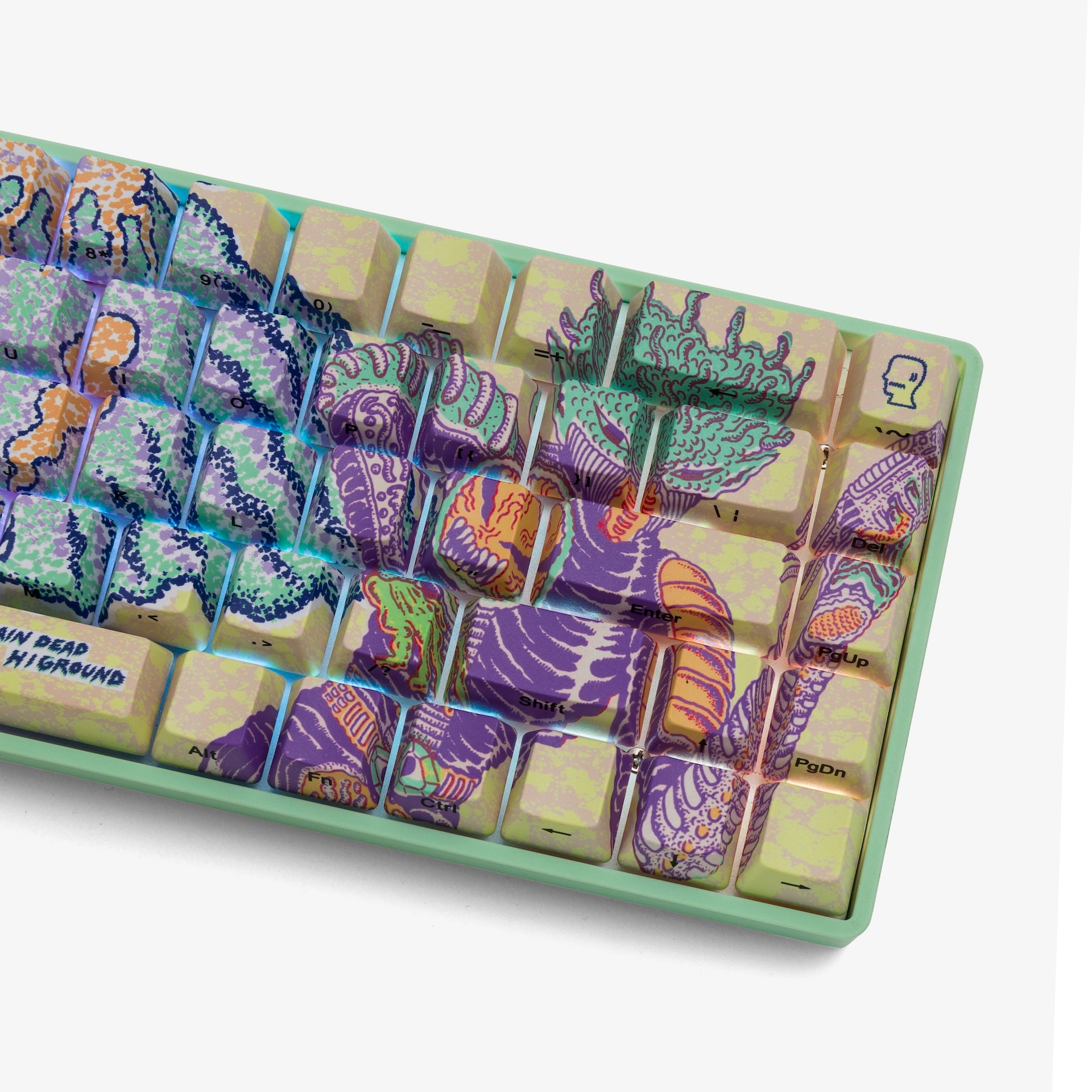 Brain Dead x HG Basecamp 65% Mechanical Keyboard - Compact Wired Gaming Keyboard with RGB Backlit for PC/Mac - Perfect for Esports, Coding & Office Work