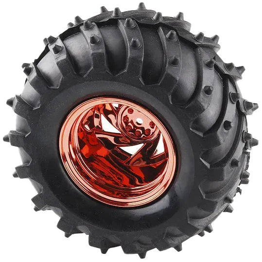 Dagu 120mm Spiked Rubber Wheel for RC Cars & Robotics - 60mm Width, 4mm Axle (RS003CS) - Perfect for Off-Road RC Vehicles, Robot Combat & DIY Projects