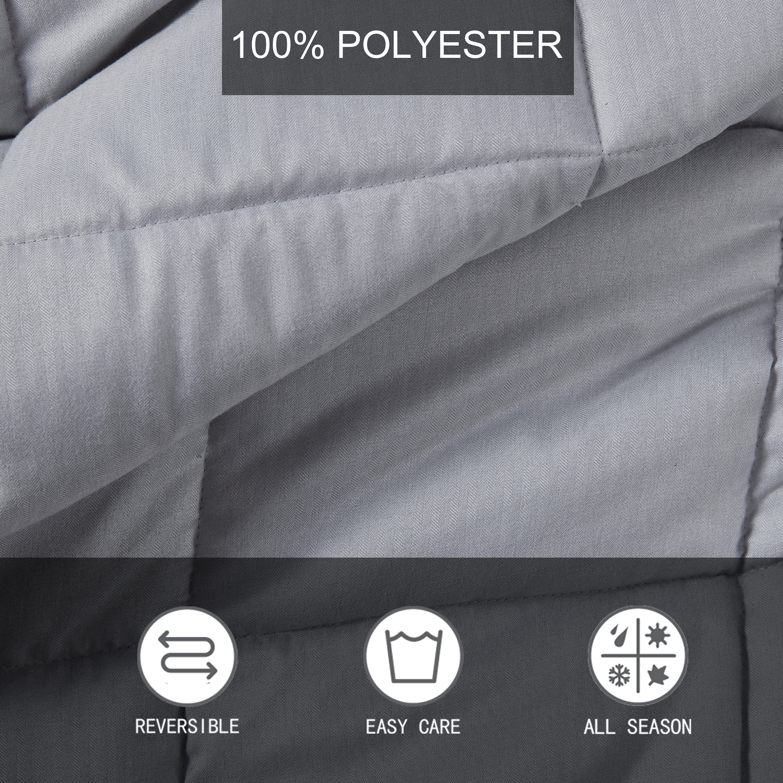 Eddie Bauer Twin Comforter Set - Reversible Soft Bedding with Matching Sham, Wrinkle Resistant Herringbone Light Blue/Grey - Perfect for Kids' Rooms, Guest Beds & Cozy Dorm Decor